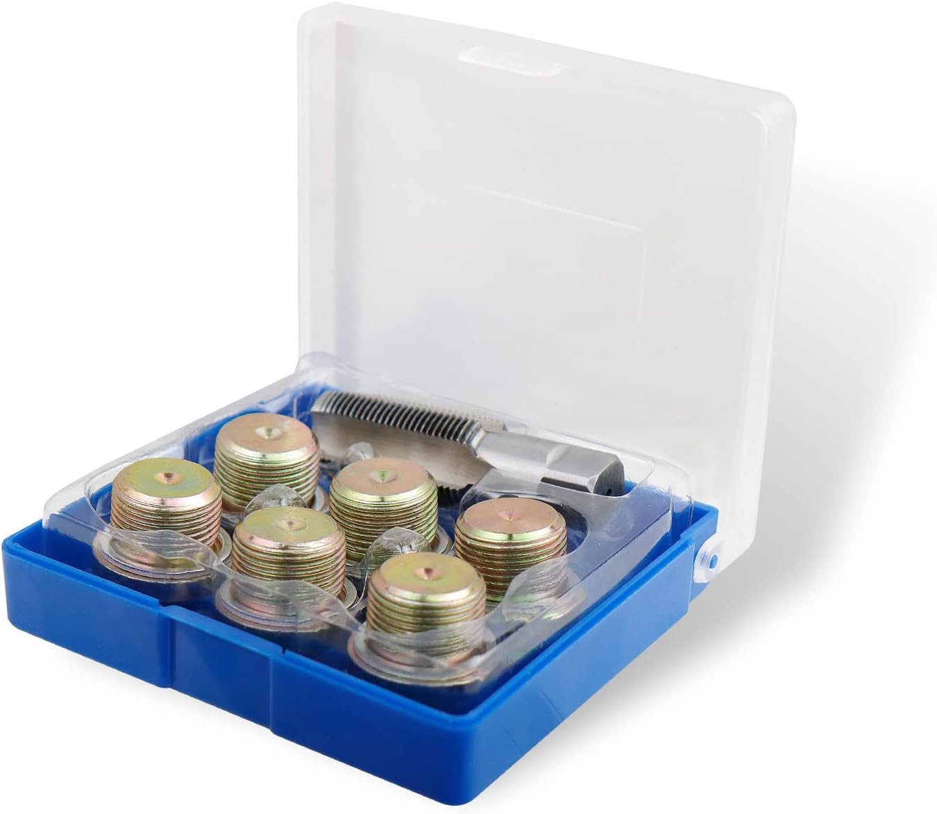 CCLIFE Schrauben-Set Ölablassschraube Reparatur Satz, (Set, 6 Ölablassschrauben M22×1,5;6 Dichtringe M22;Gewindebohrer 1 M22×1,5)