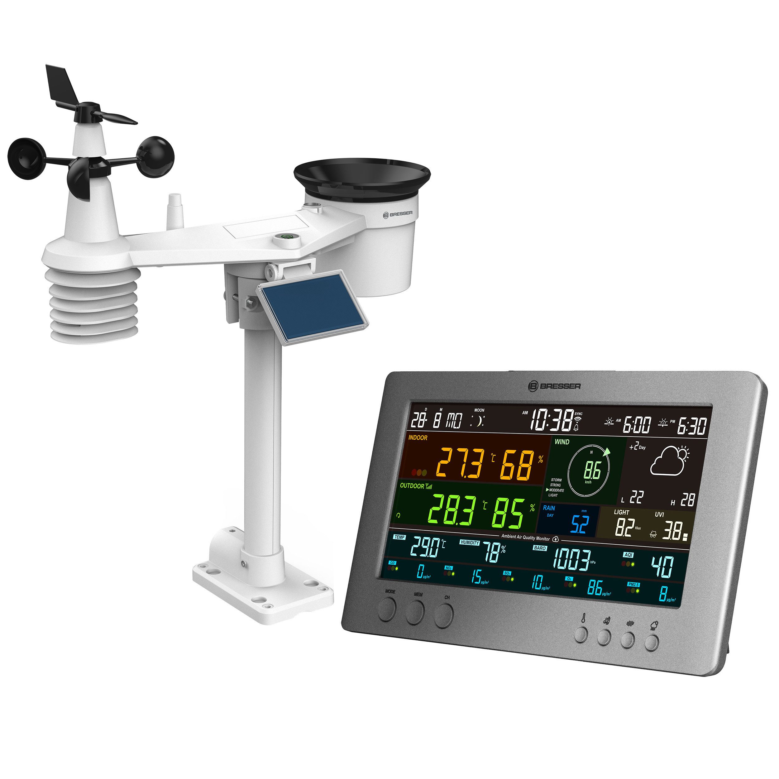 BRESSER BRESSER Smarte Tuya Profi-Wetterstation mit 7-in-1-Sensor Wetterstation