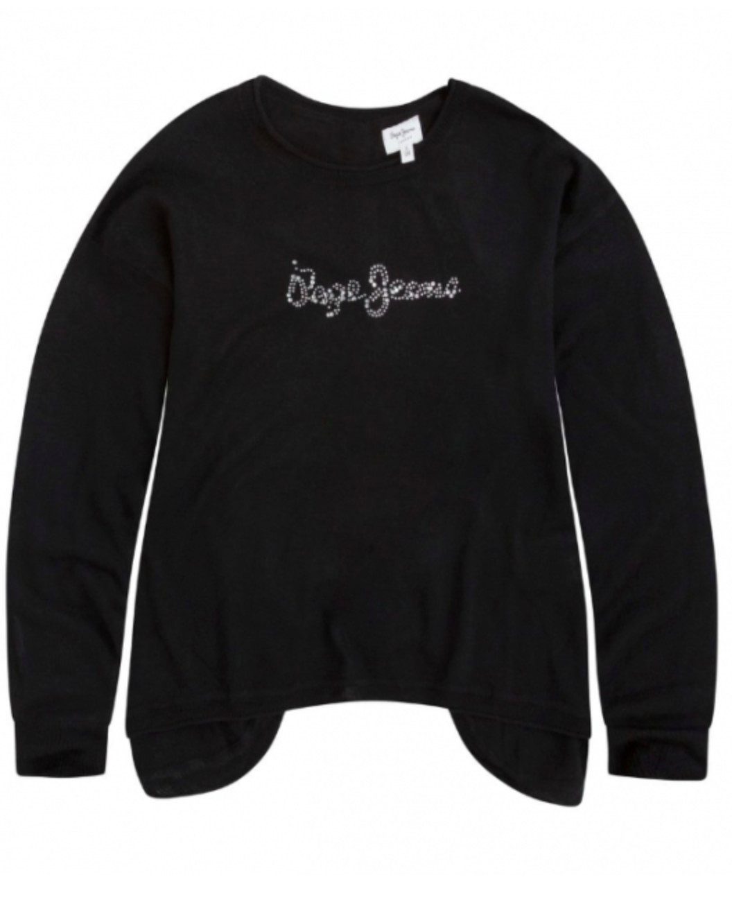 Pepe Jeans Langarmshirt Mädchen Langarmshirt aus Viskosemix mit Strass-Schriftzug