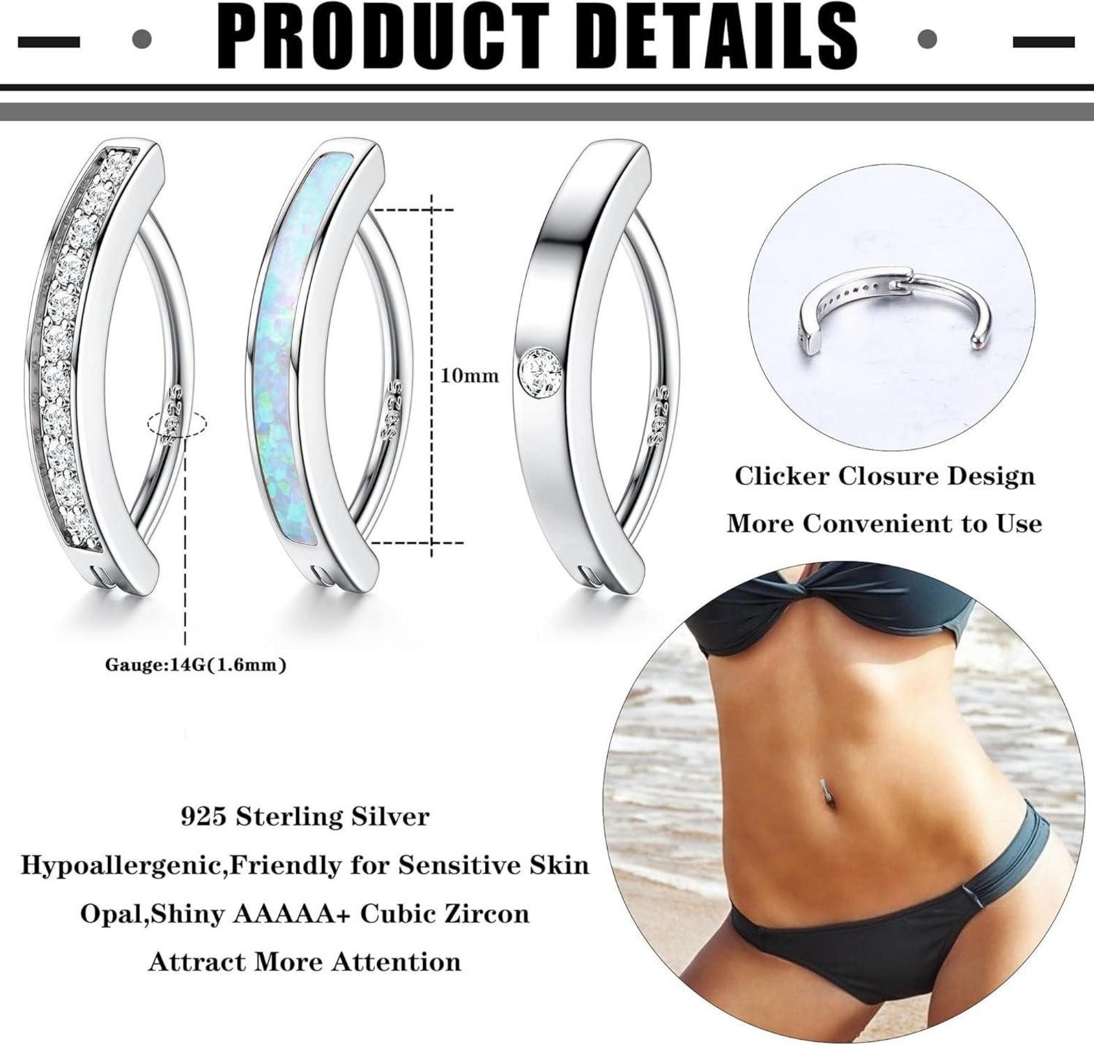 Chriscoco Bauchnabelpiercing 925 Silber Bauchnabelpiercing Ring günstig online kaufen