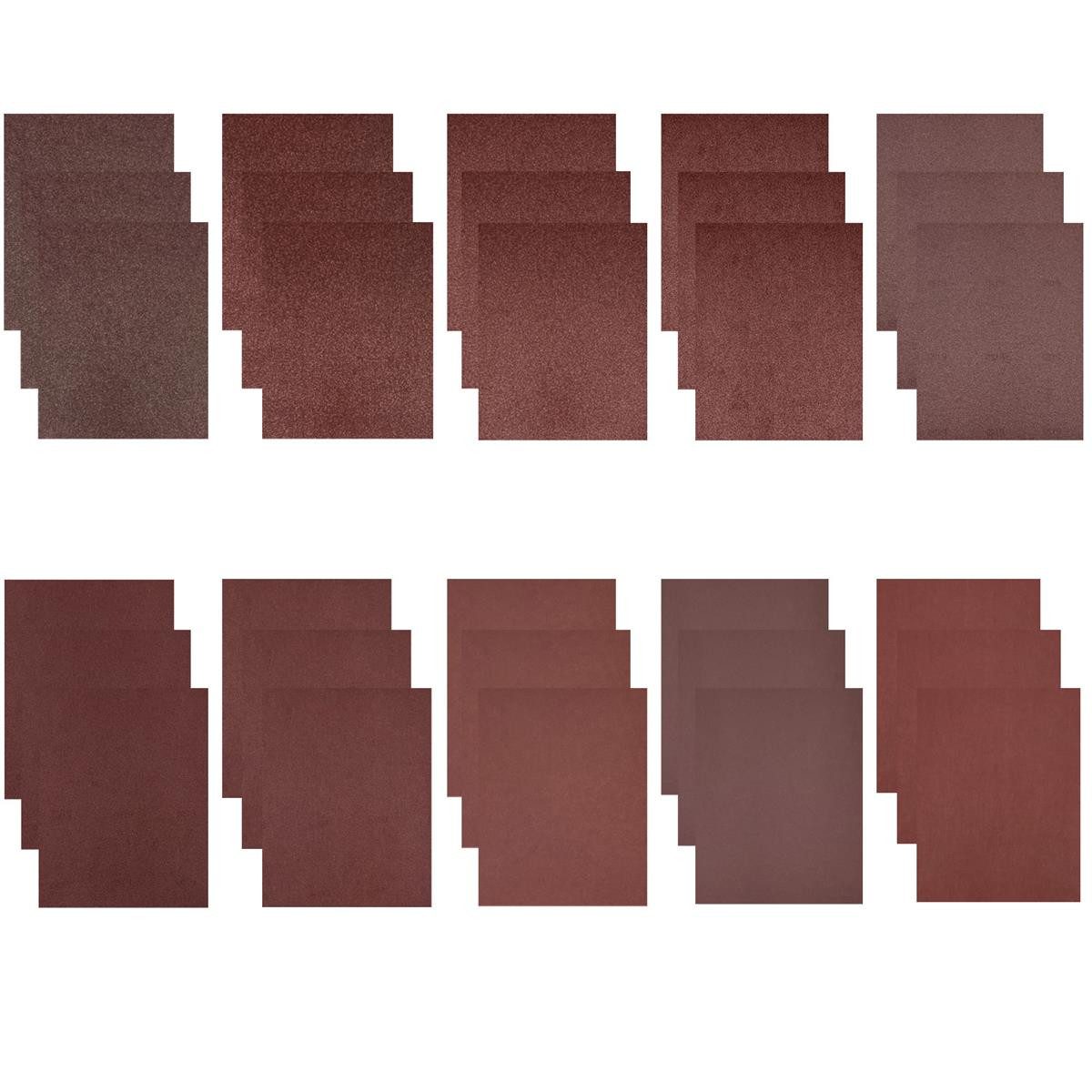 varivendo Schleifpapier Schleifpapier 30er Set Rot 230x280mm C-Papier Aluminiumoxid, (Set, 30 St., Schleifpapier), Schmirgelpapier Sandpapier Schleifmittel Schleifbogen