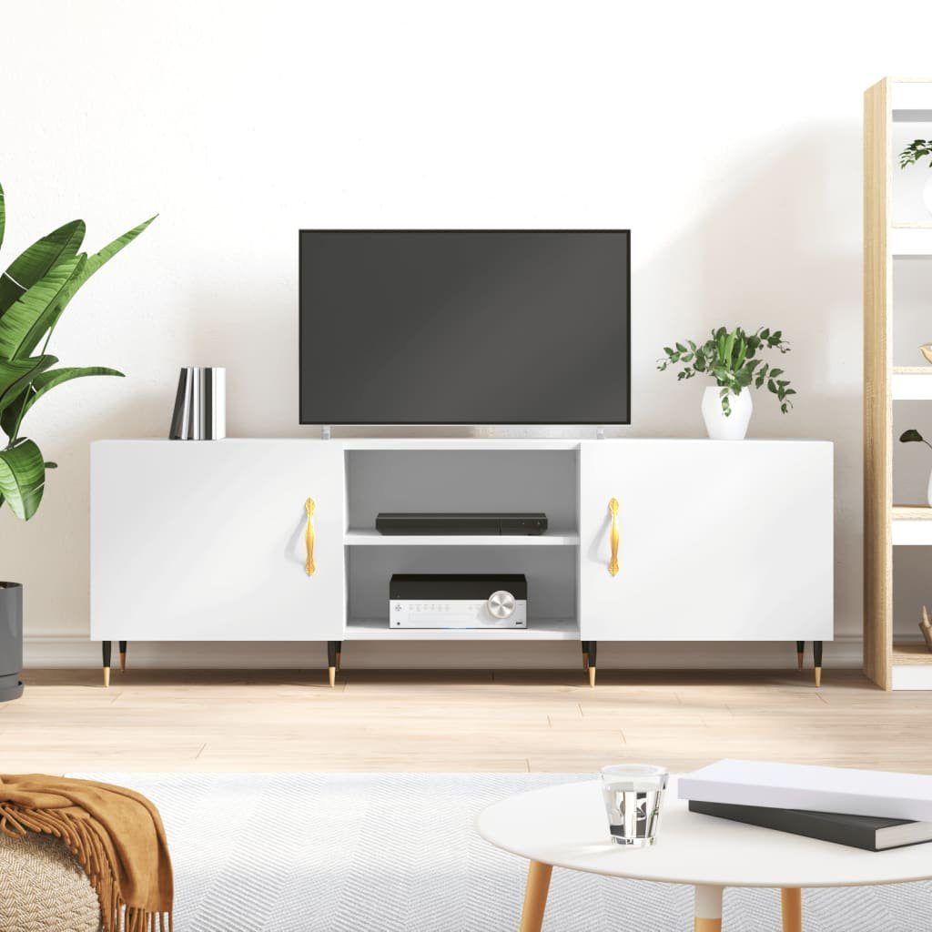 cm TV-Schrank furnicato Holzwerkstoff 150x30x50 Weiß
