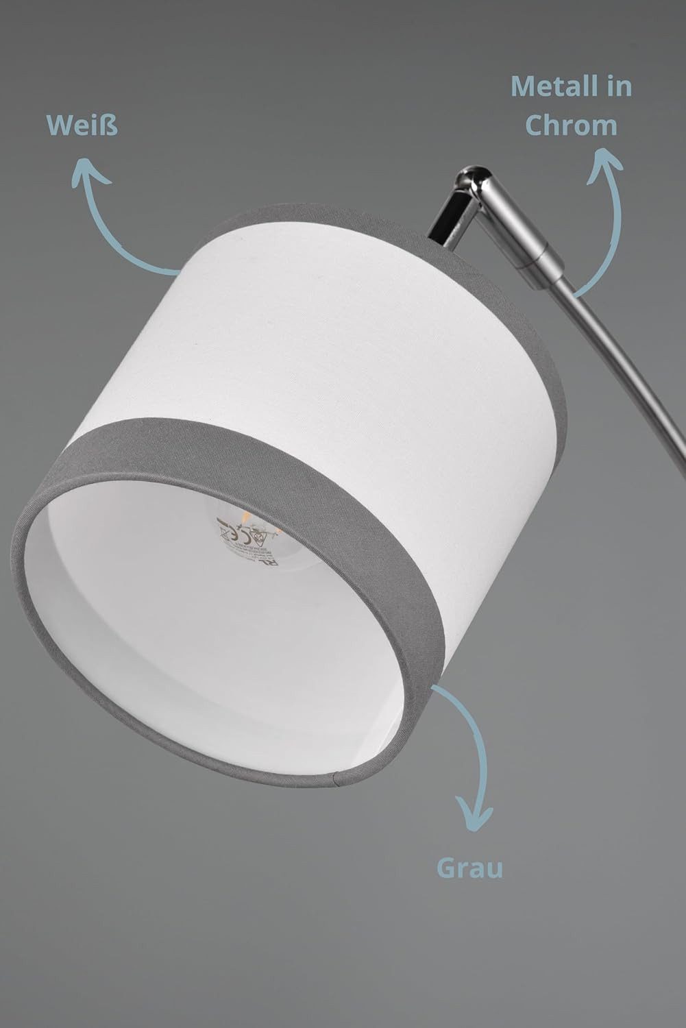 lightling Stehlampe Davis, ohne Leuchtmittel, Fußschalter, E14