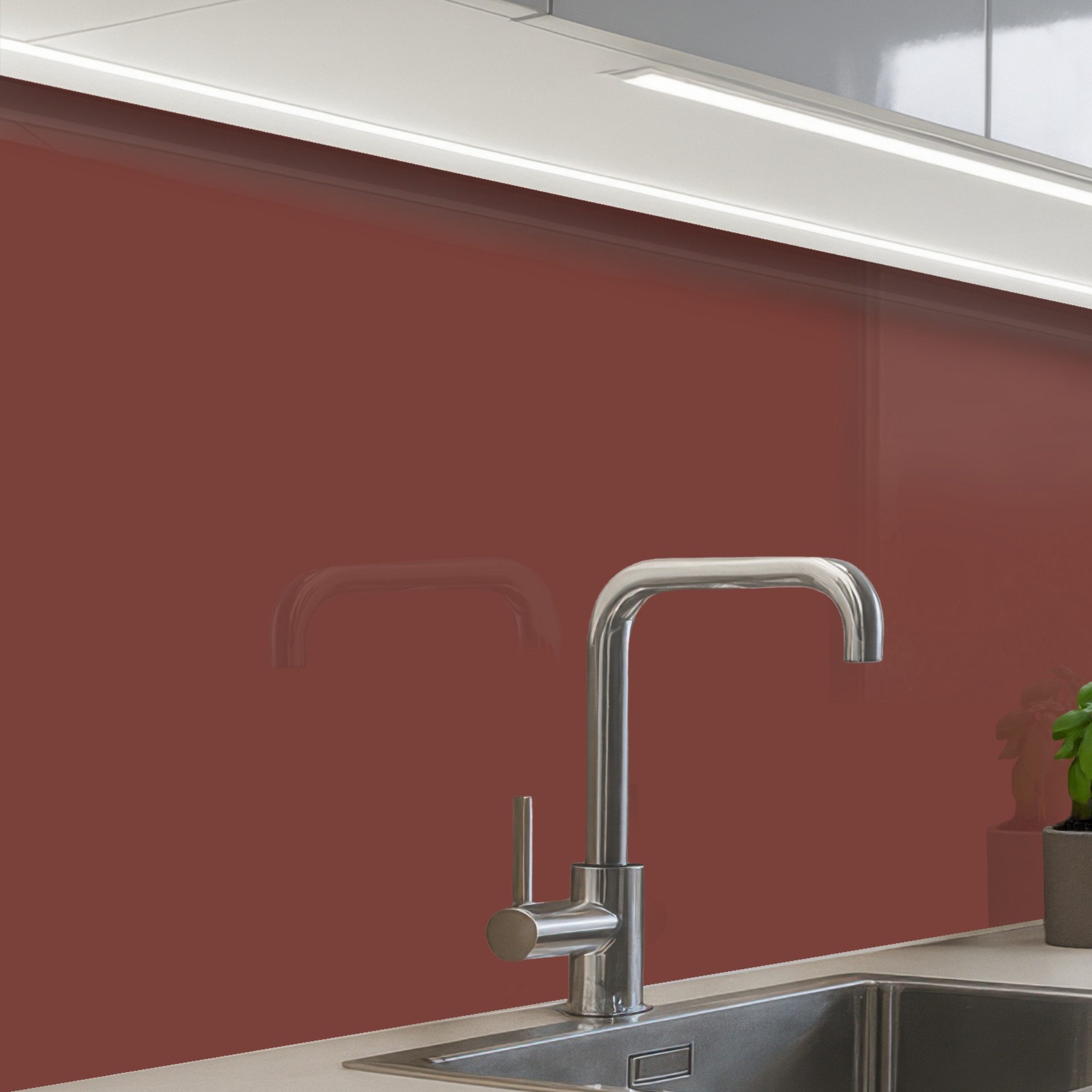 KitchenYeah Küchenrückwand selbstklebend Palette - Rot - Innenbereich, (1-tlg), Spritzschutz, Küche, Rückwand, Küchenwand, Küchenfront, 80x60 cm