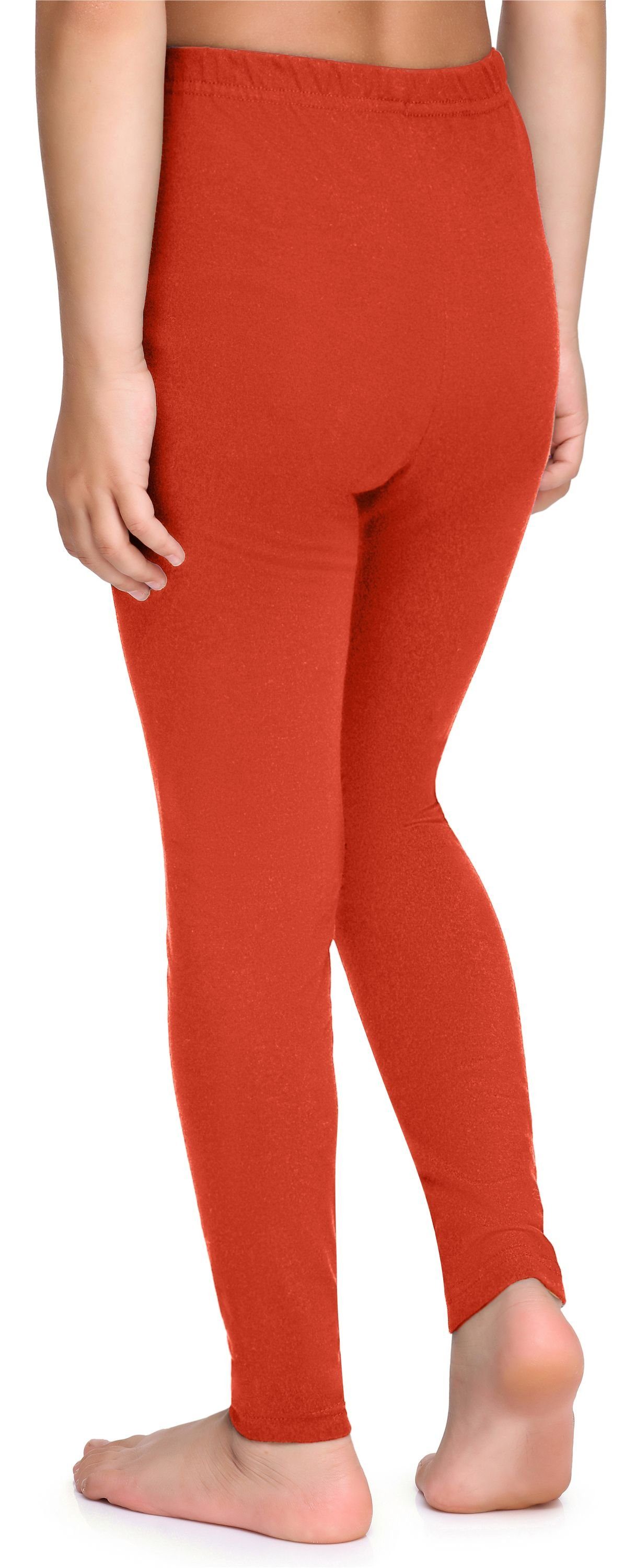 aus Style Bund (1-tlg) MS10-225 Baumwolle Orange elastischer Leggings Lange Merry Mädchen Leggings