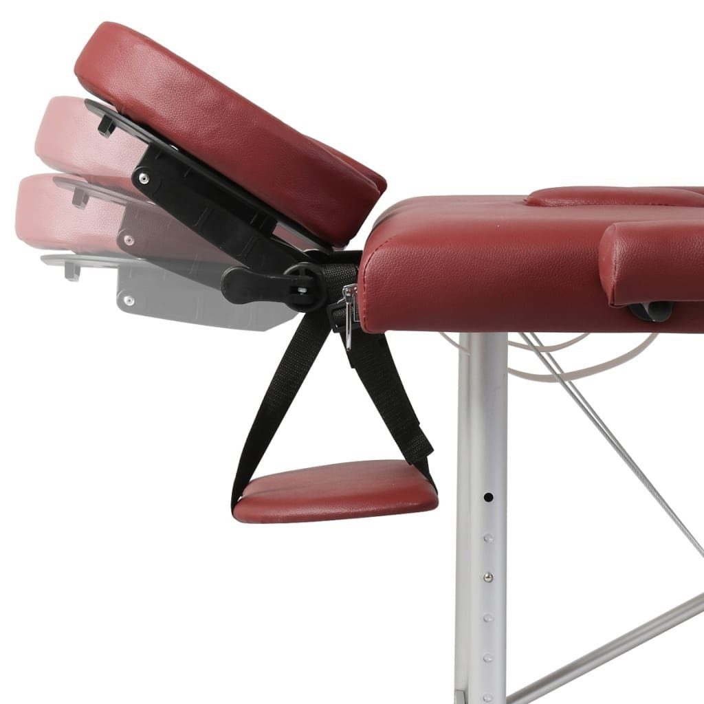 vidaXL Massageliege Massagetisch mit Aluminiumrahmen, 3 Rot Zonen faltbar