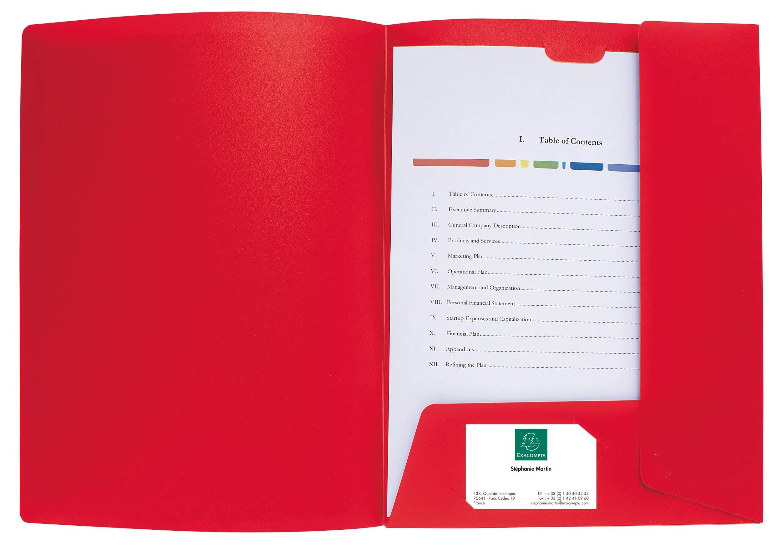 EXACOMPTA Konferenzmappe 30x Präsentationsmappe aus PP, für Format A4, Kreacover - Rot - 43503E, Paräsentationsmappen Personalisierbar