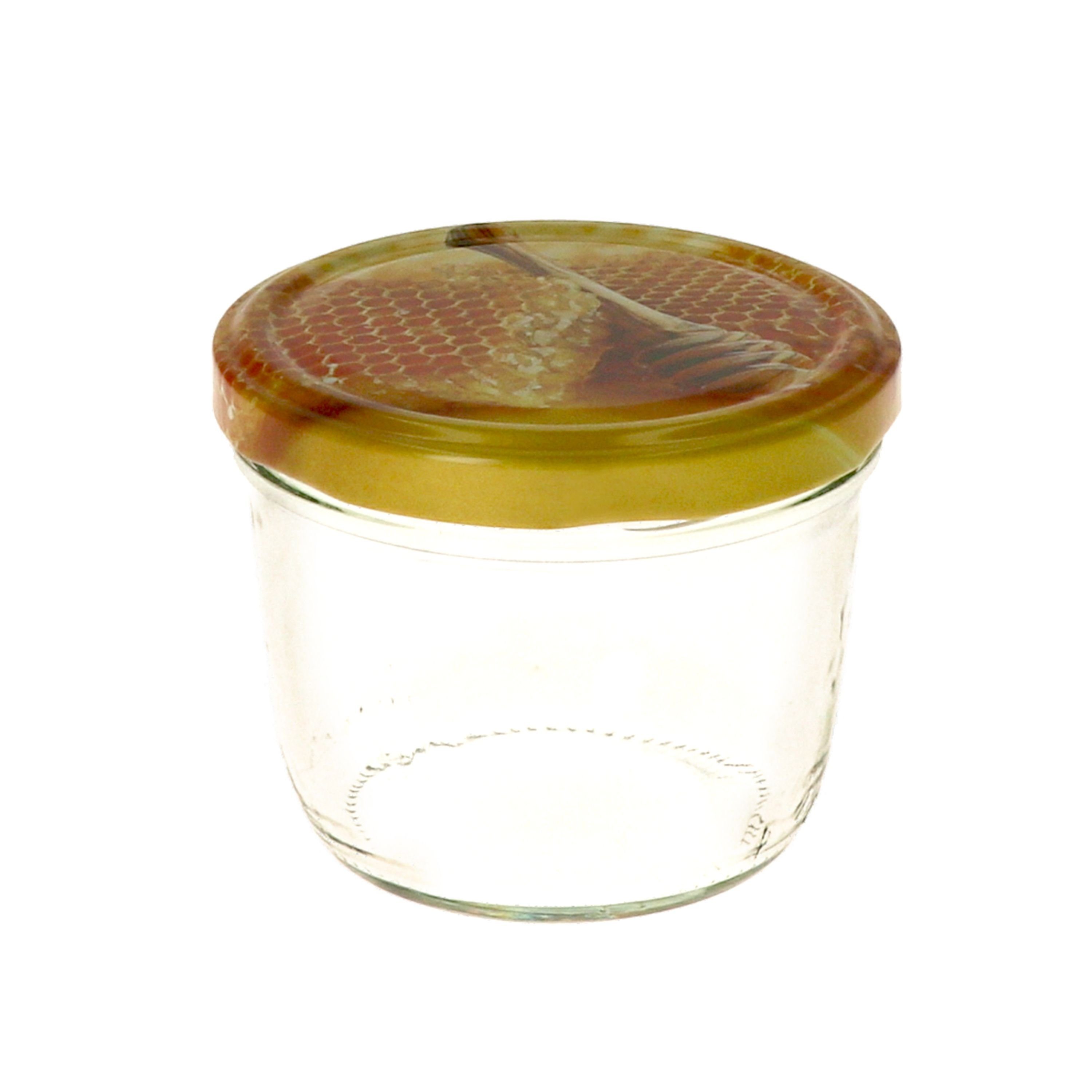 Glas Deckel 25er ml 230 Honigwabe Set Rezeptheft, Einmachglas Sturzglas Carino mit incl. MamboCat