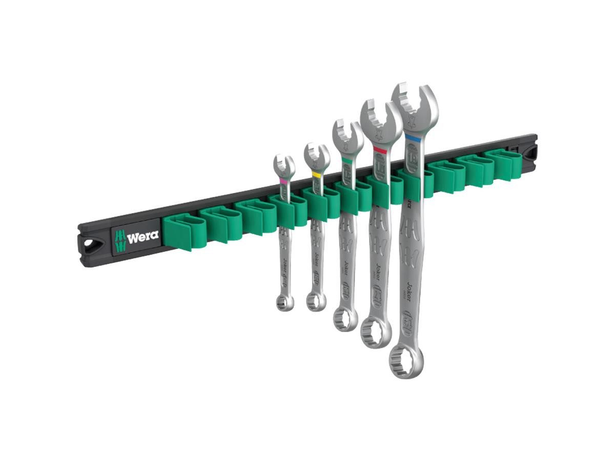 Wera Maulschlüssel 9641 Magnetleiste 6003 Joker 2 (Set), 5-teilig, 15° Rückholwinkel, inkl. Magnetleiste