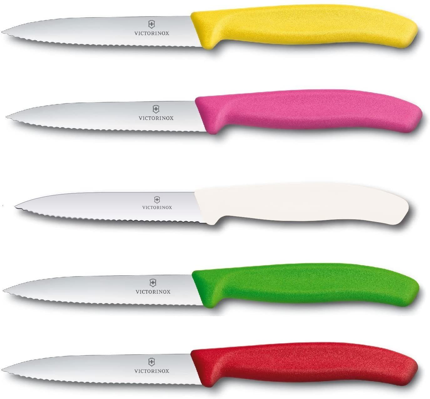 Tafelmesser Swiss Classic Gemüsemesser Set, Wellenschliff, 10 cm, bunter Mix