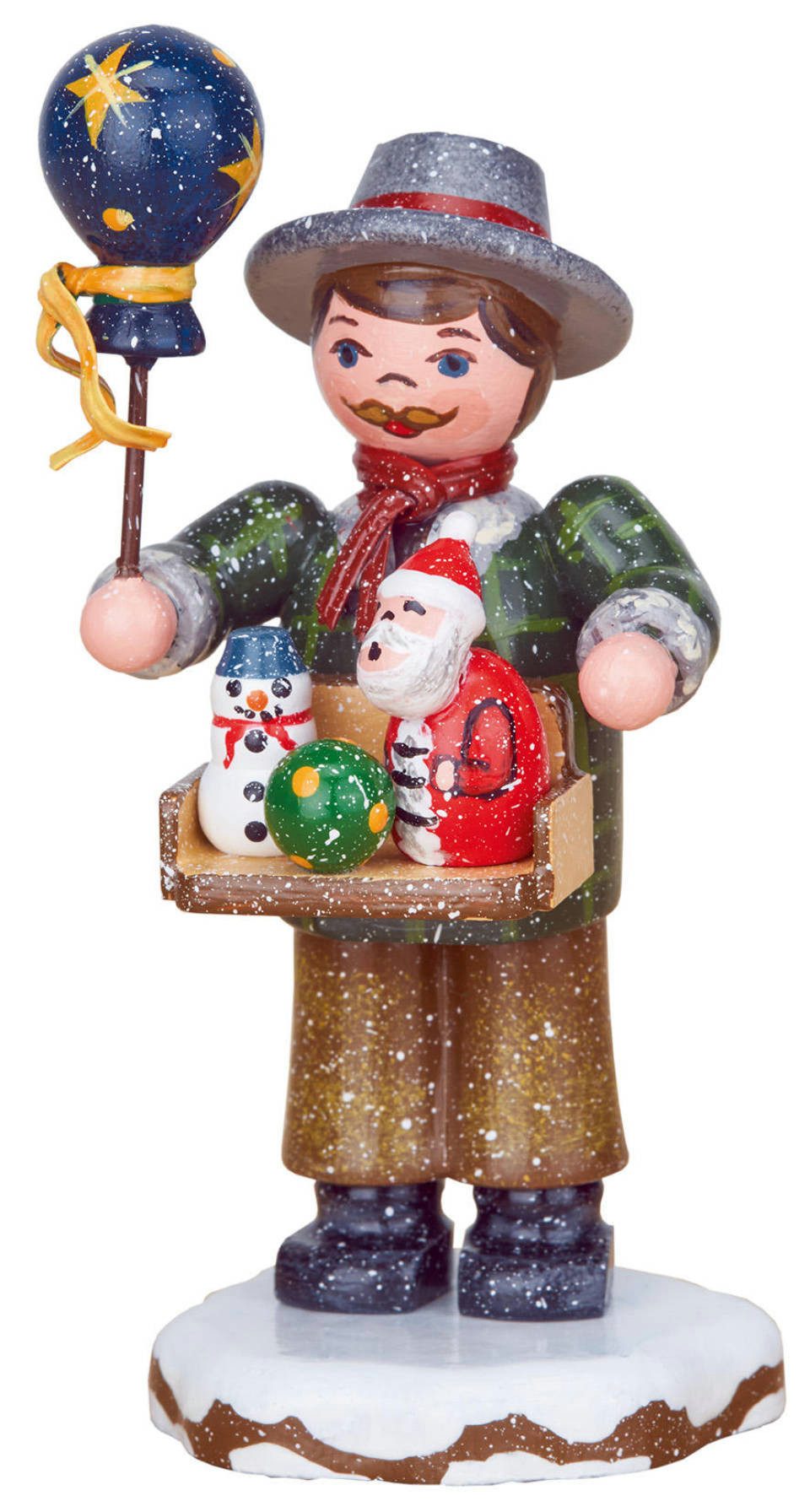Hubrig Volkskunst Zschorlau Erzgebirge Sammelfigur Hubrig Winterkinder Spielwarenhändler