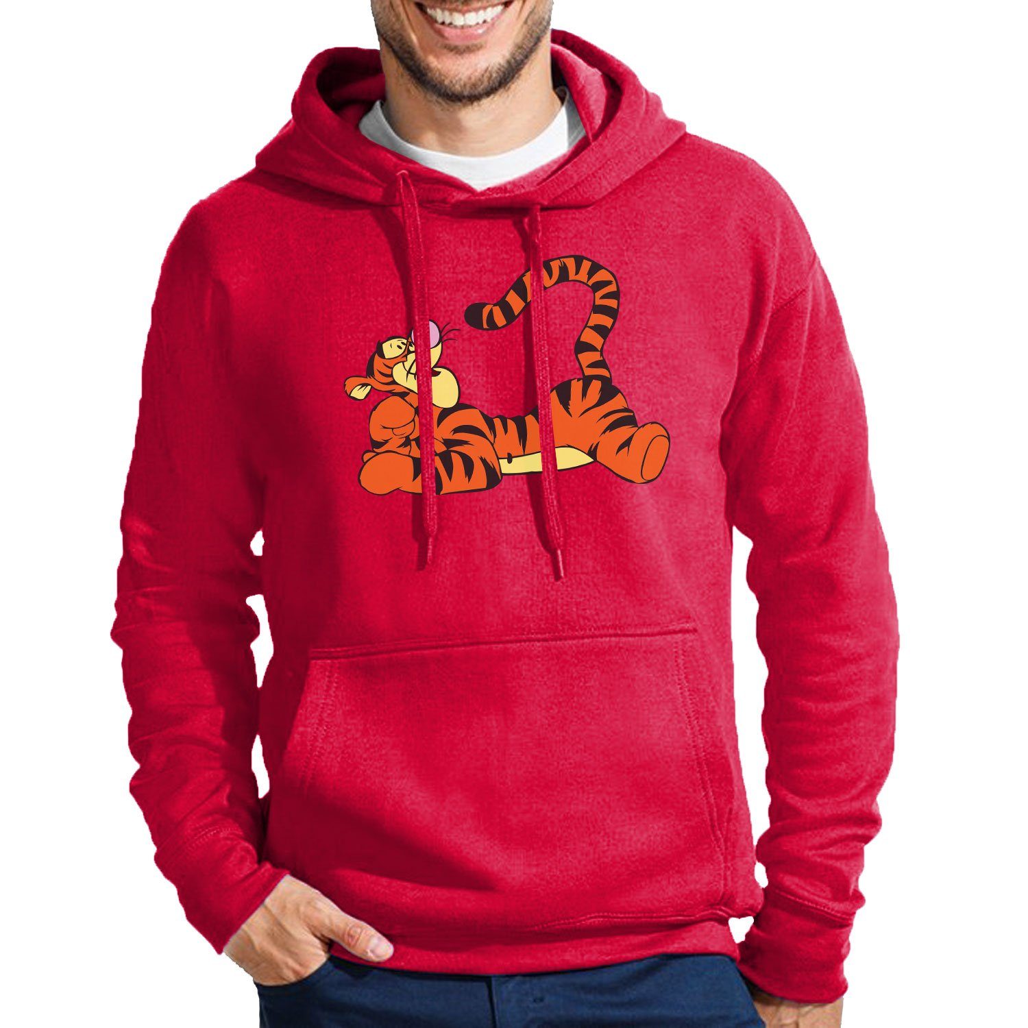 Blondie & Brownie Hoodie Herren Tigger Winnie Pooh Tiger Logo Mit Kapuze Rot