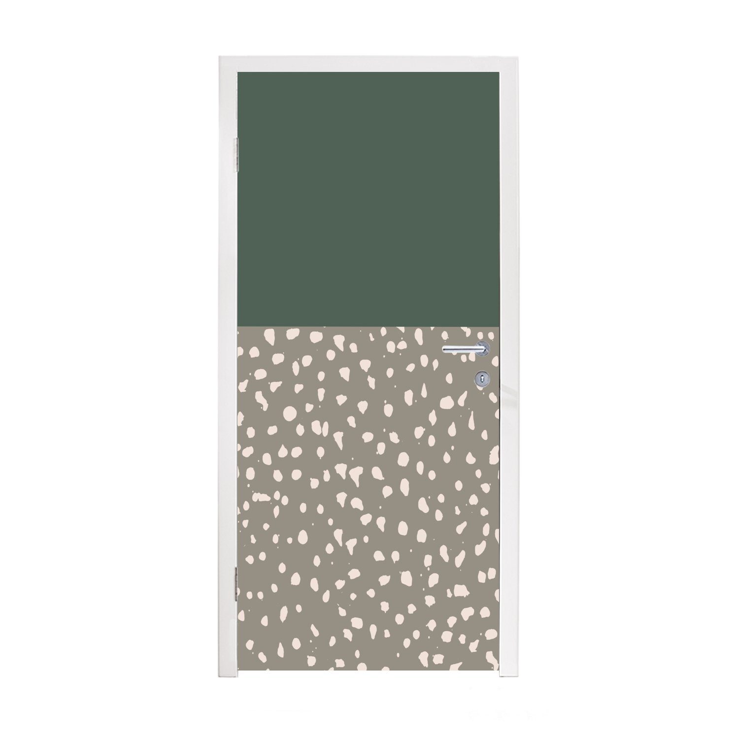 Muster, cm Fototapete Grün Türtapete bedruckt, MuchoWow - St), für - Matt, (1 Polka Türaufkleber, dot 75x205 Tür,
