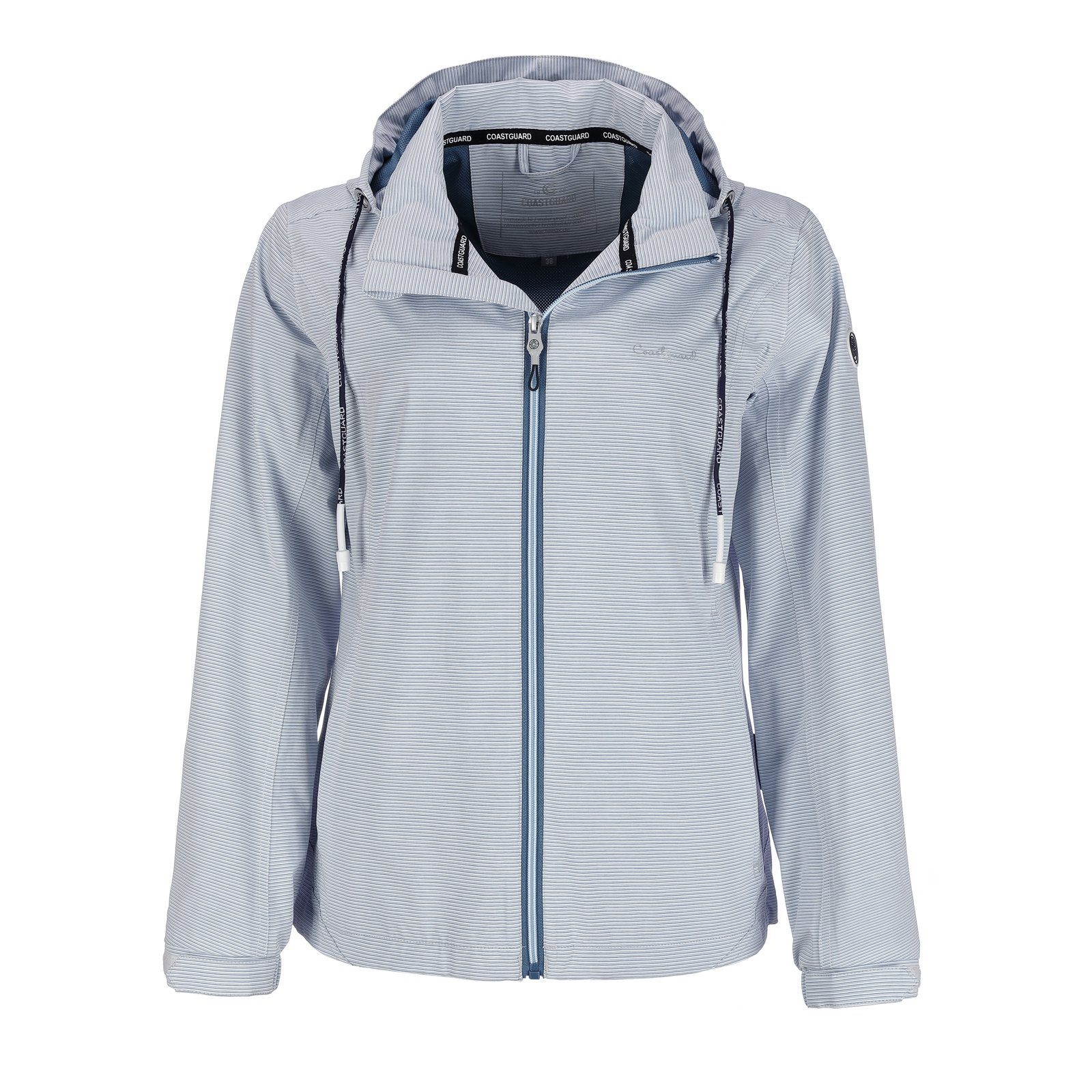 Coastguard Funktionsjacke Damen Regenjacke mit Streifen - abnehmbare Kapuze wind- & wasserdicht