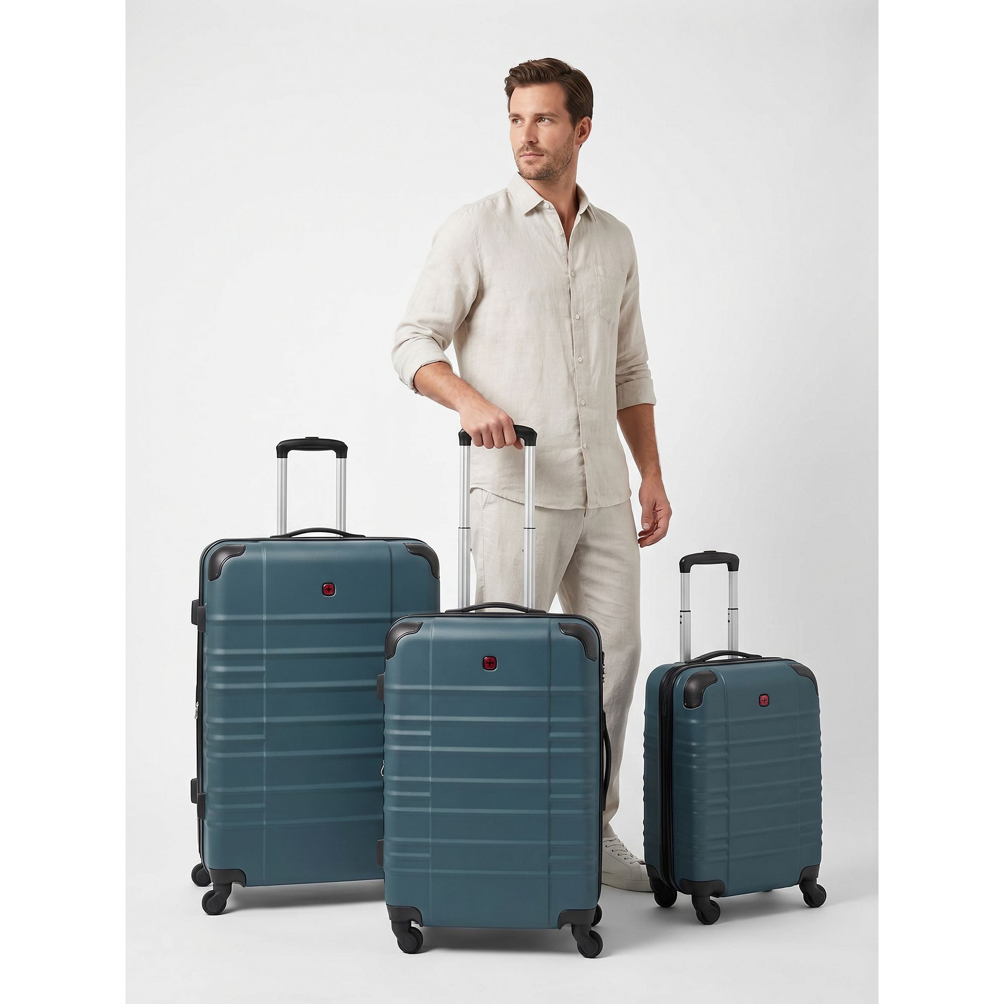 Wenger Trolleyset Amplar Evo, 4 Rollen, (3-teilig, 3 tlg), ABS