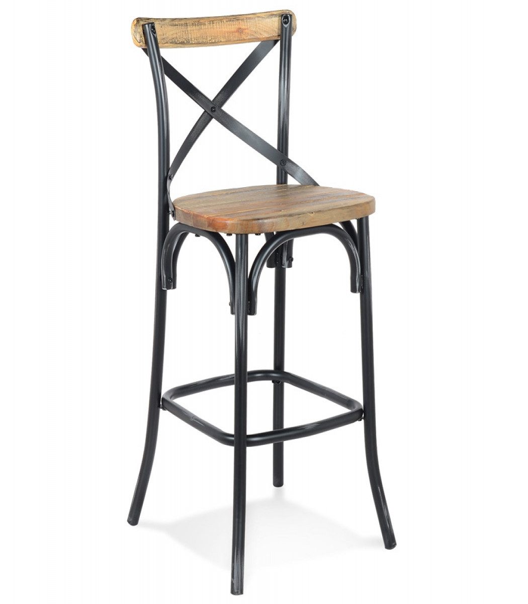 Barhocker Barhocker 75 cm Sitzhöhe aus Holz und Metall 47x50x110 cm