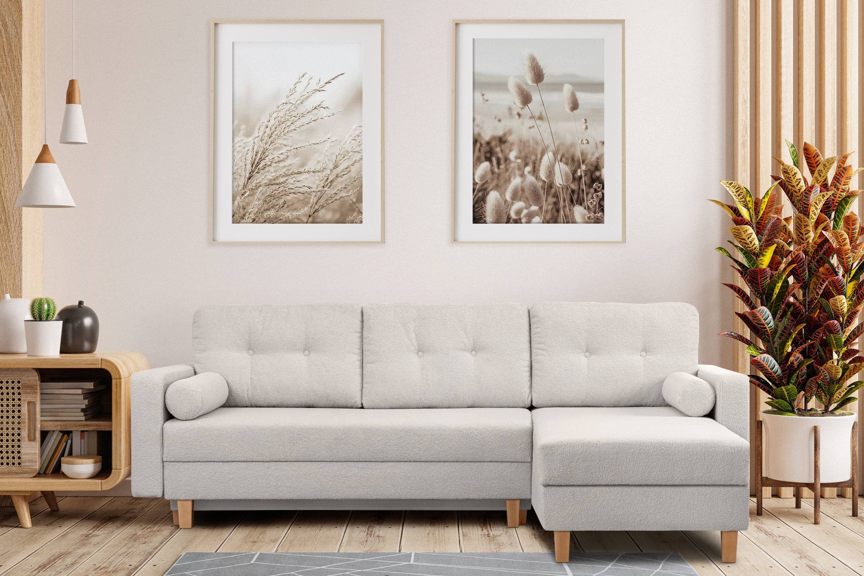 KONSIMO® Ecksofa ERISO Universalecke mit Ottomane, ausziehbare Liegfläche 212x140 cm