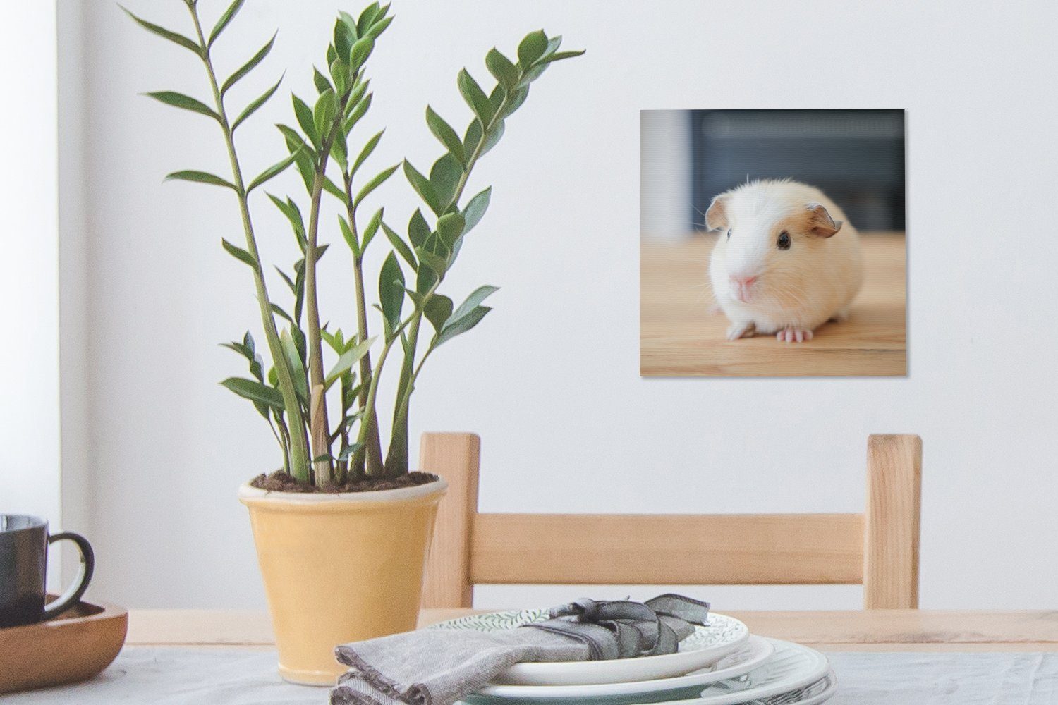 OneMillionCanvasses® Leinwandbild Niedliches Baby-Meerschweinchen, Schlafzimmer St), für (1 Bilder Wohnzimmer Leinwand