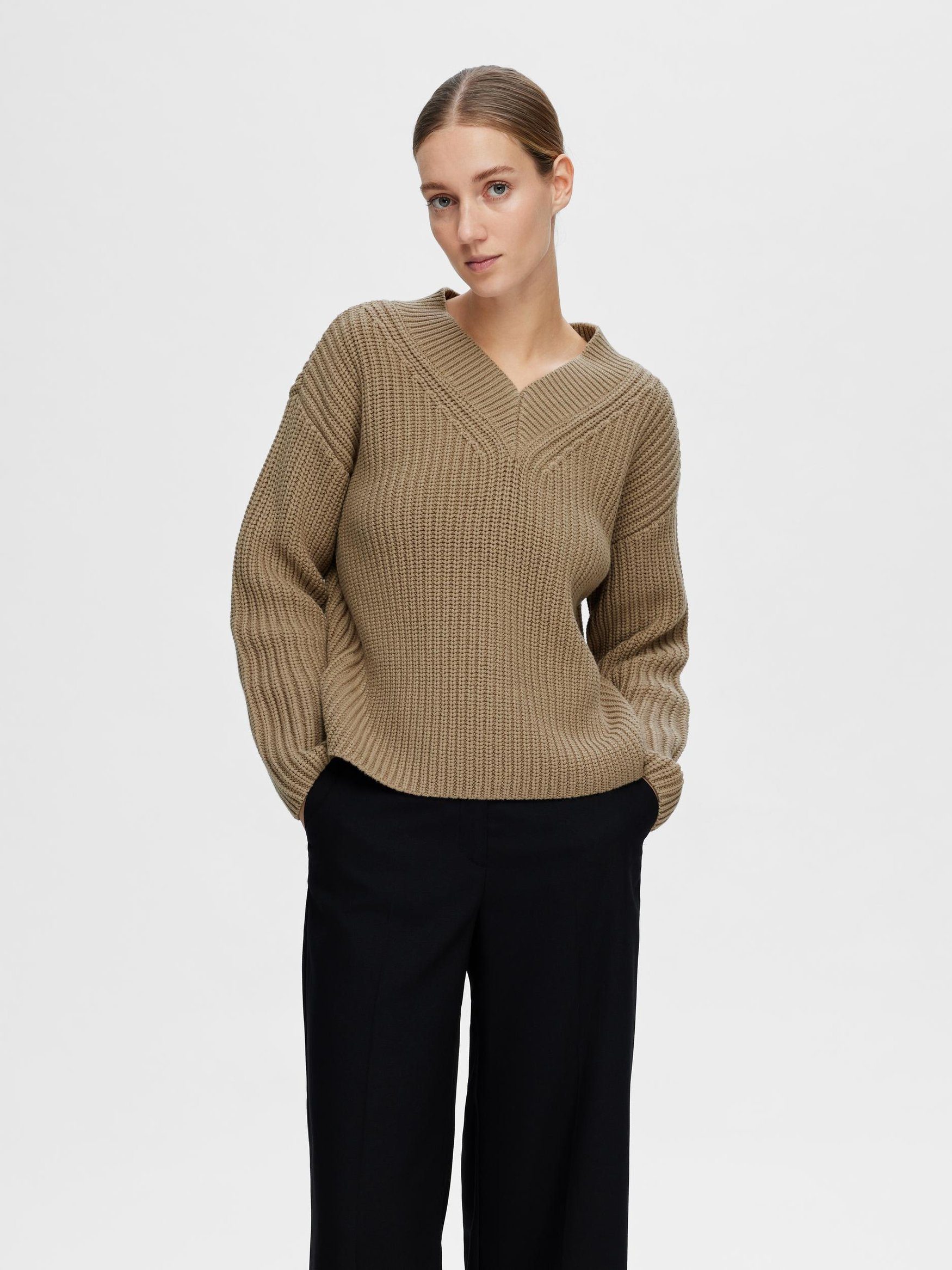Strickpullover Eleganter Grobstrick Lockerer Struktur SLFSELMA
