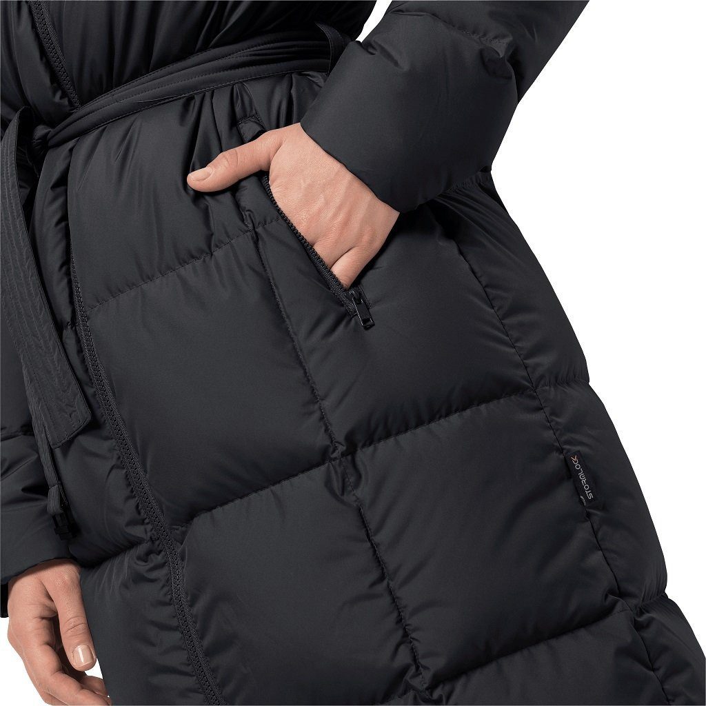Jack Wolfskin Daunenmantel Frozen Lake Coat (winddicht, wasserabweisend) schwarz Damen – Bild 5 von 5