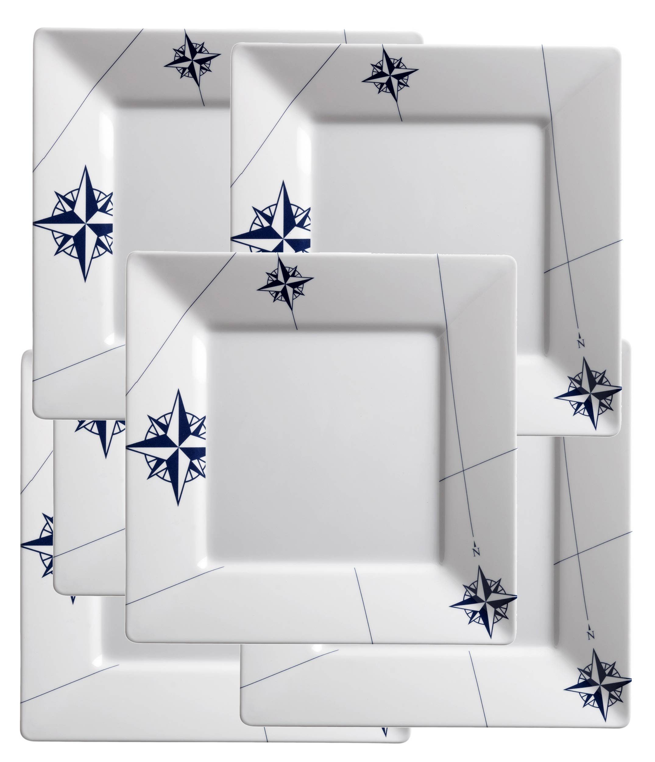 Marine Business Teller Essteller, flach groß, 25x25cm, eckig - Northwind, (6 St)