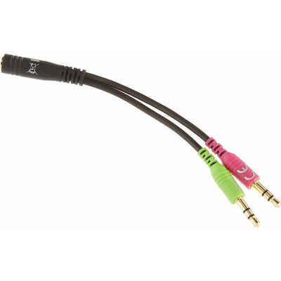 Delock Adapter 3,5mm (Buchse) > 2x3,5mm (Stecker), Y-Kabel (schwarz, 12cm) Adapter