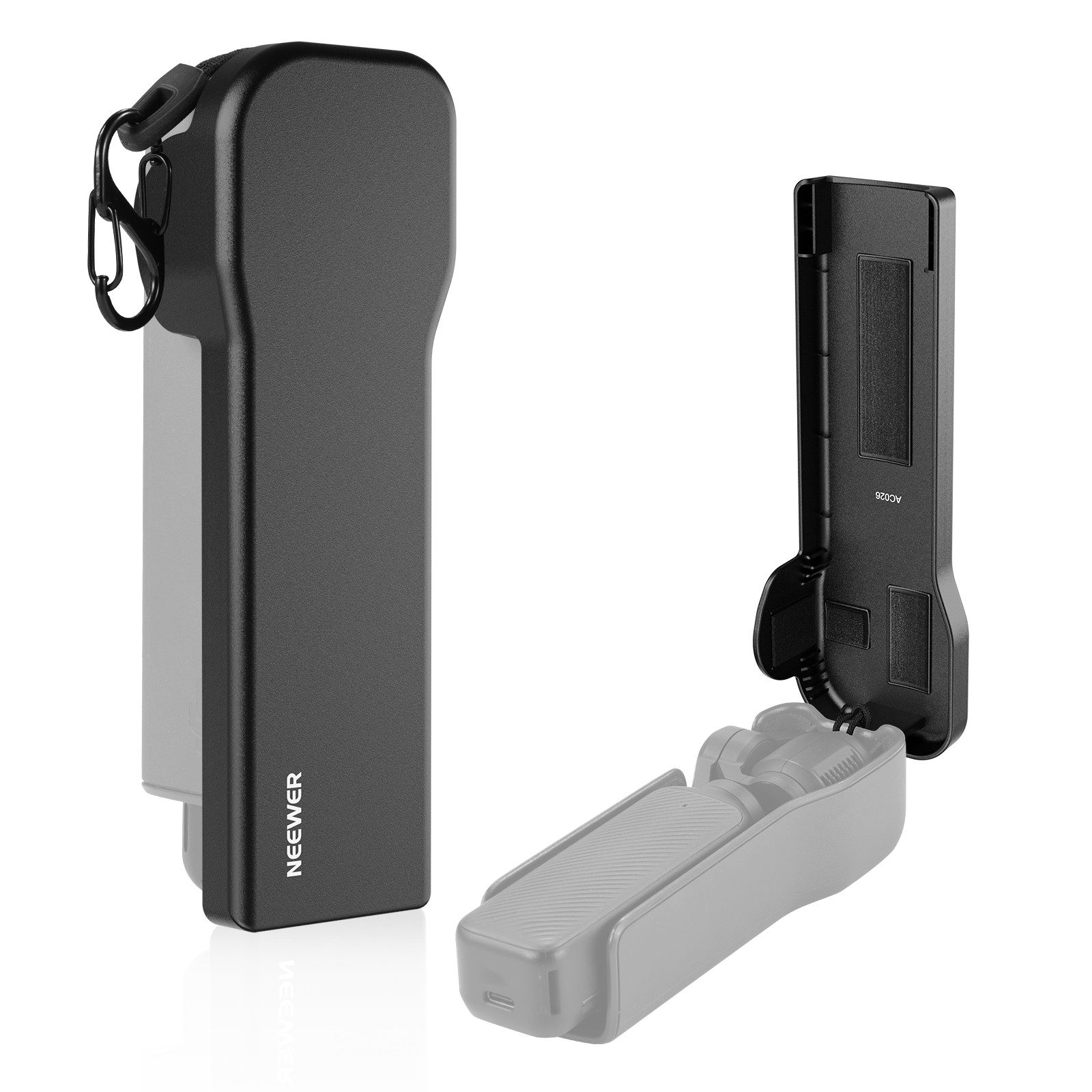 Action Cam-Halterung AC026 Pocket 3 Schutzhülle mit Karabiner, Shockproof Obere Hard Case