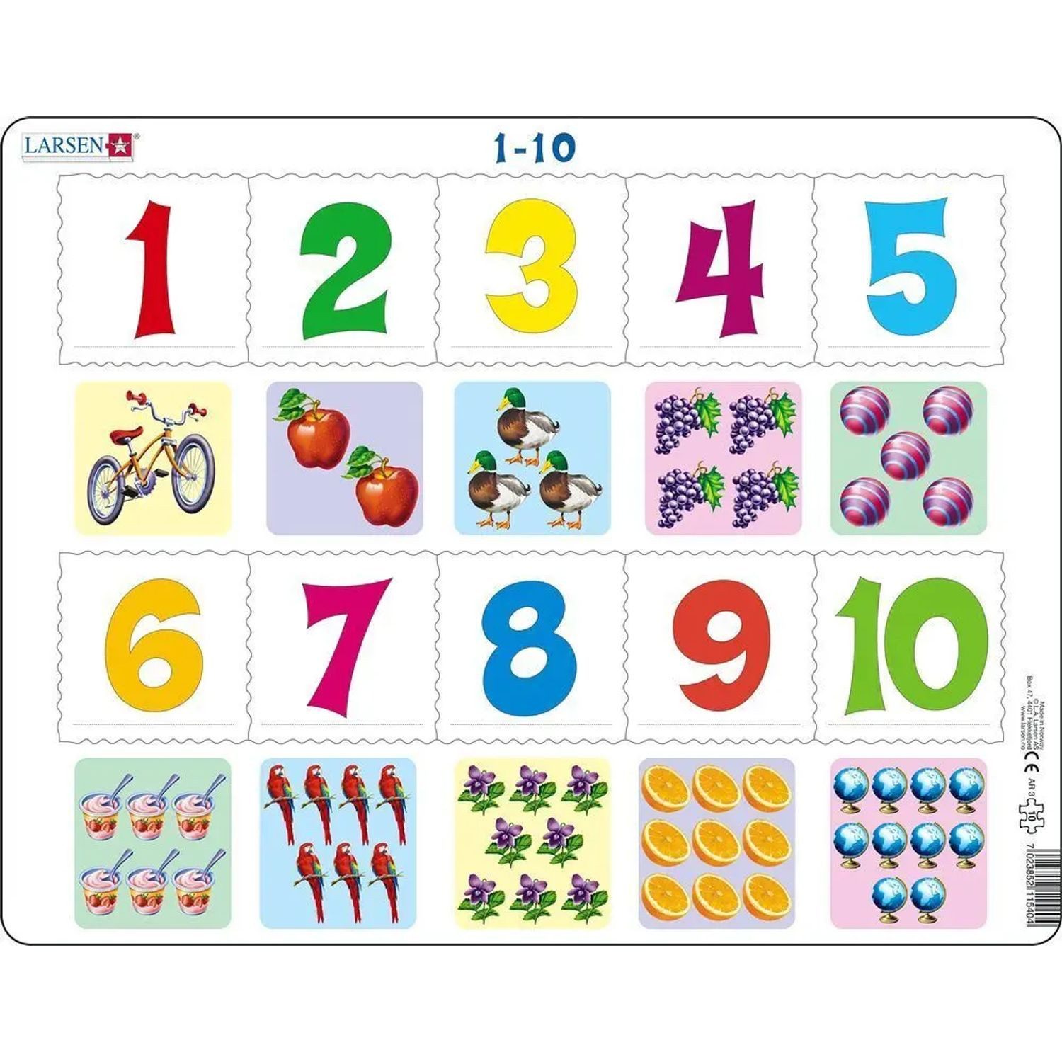 Media Verlag Puzzle Zählen 1-10 (Kinderpuzzle), 19 Puzzleteile