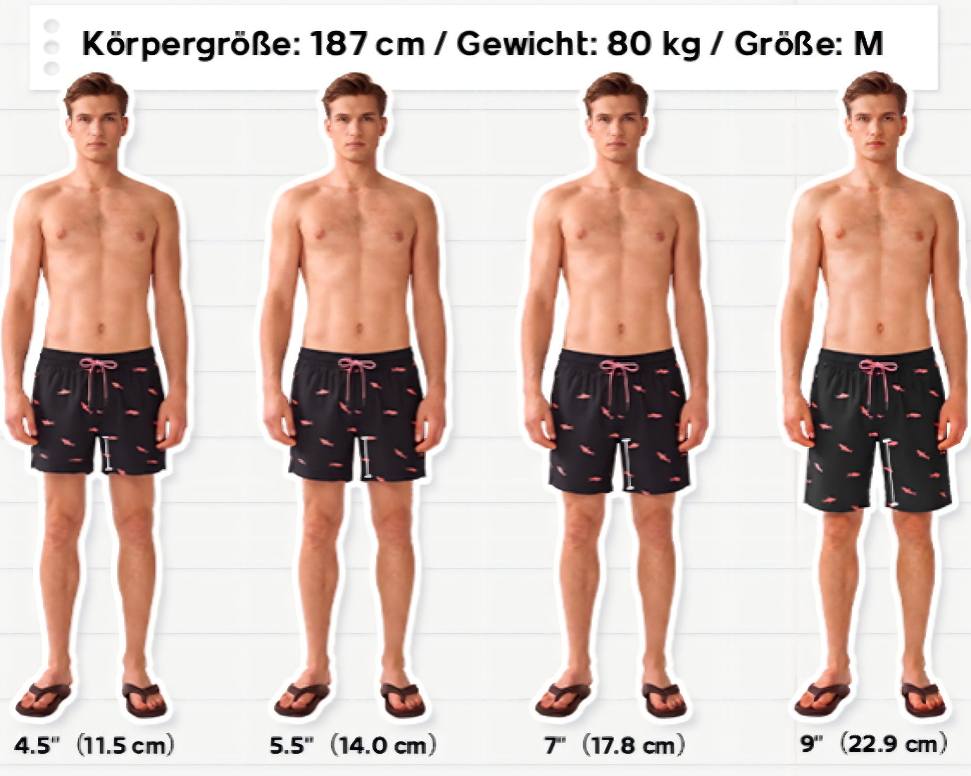 MaaMgic Shorts Herren Stretch kurze Hose Männer Badehose mit Reißverschlusstaschen (1-tlg)