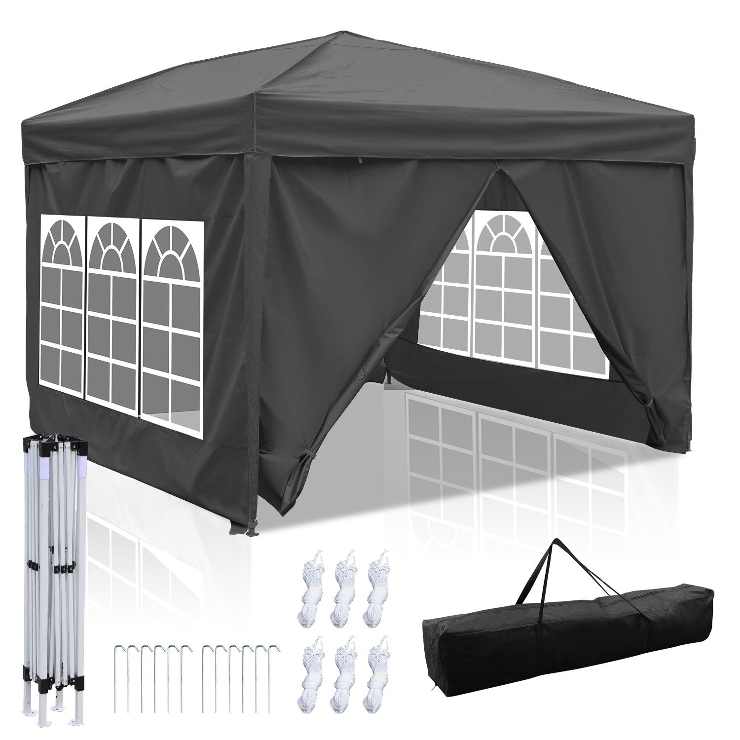 Clanmacy Faltpavillon Faltpavillon Pavillons Partyzelte UV-Schutz Wasserdich für Garten, mit 4 Seitenteilen, (packung)