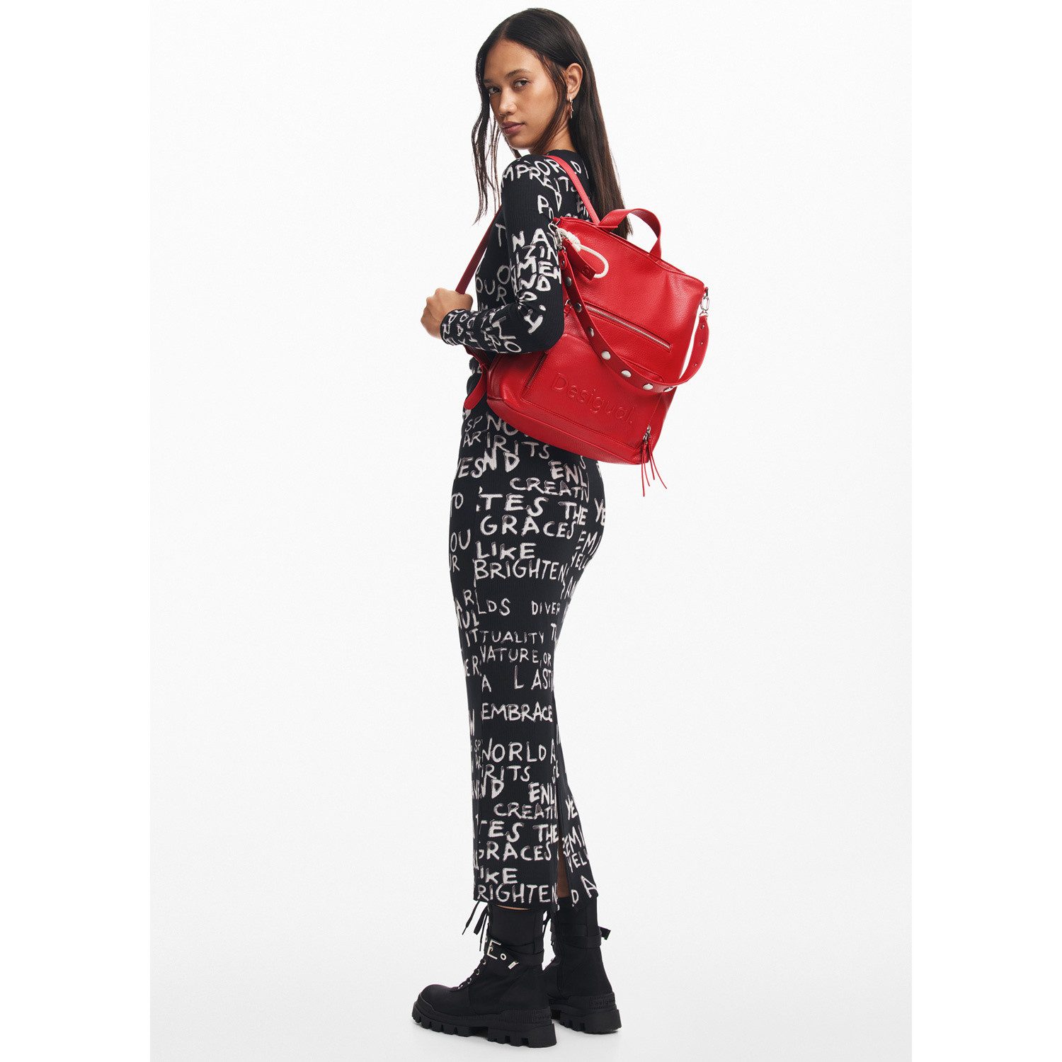 Desigual Umhängetasche Desigual Damen Rucksack Pretoria Carmin (1, 1-tlg., 1)