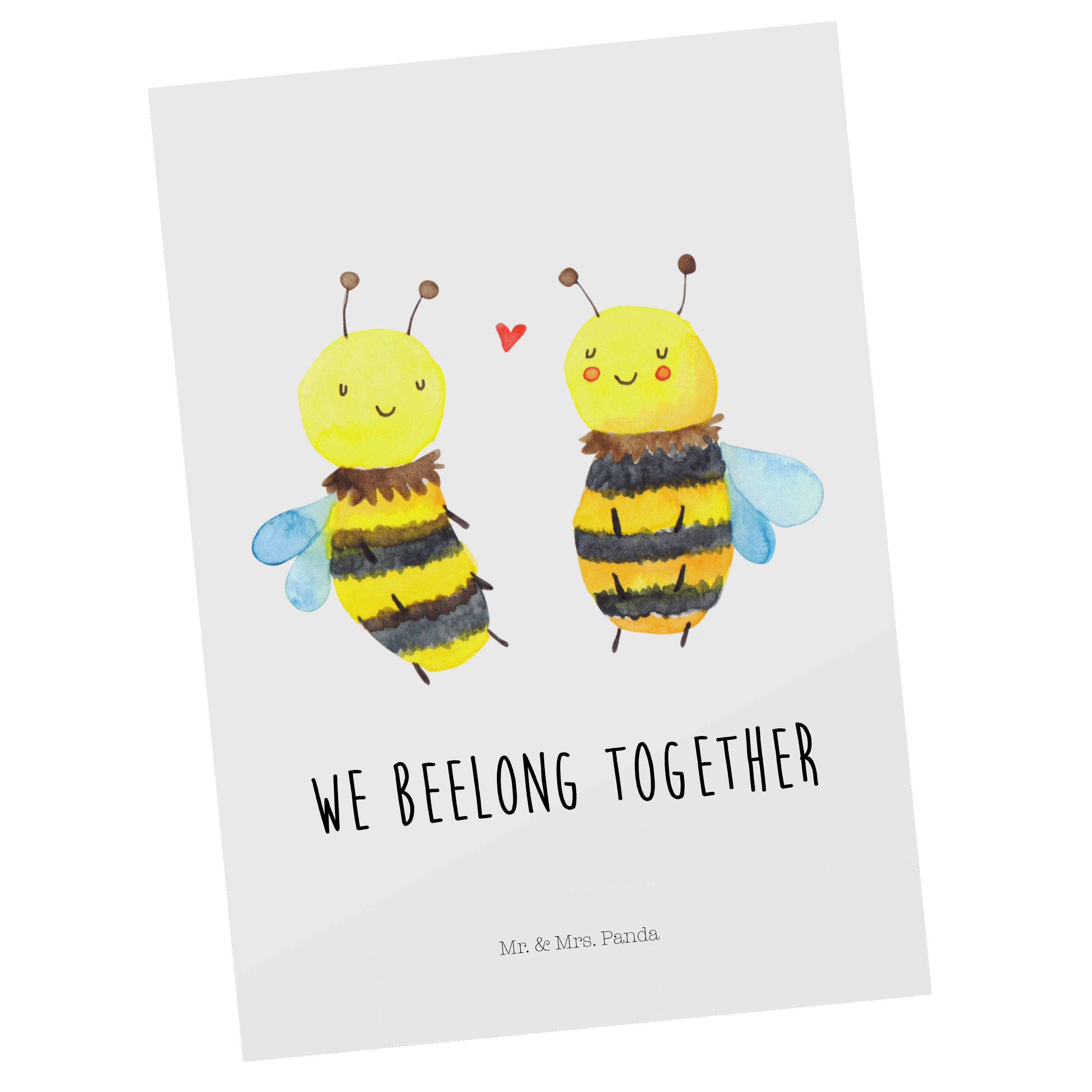 ist im Angebot! Mr. & Mrs. Panda Postkarte - - Wespe Ansichtskarte, Geschenkkarte, Weiß Verliebt Biene Geschenk