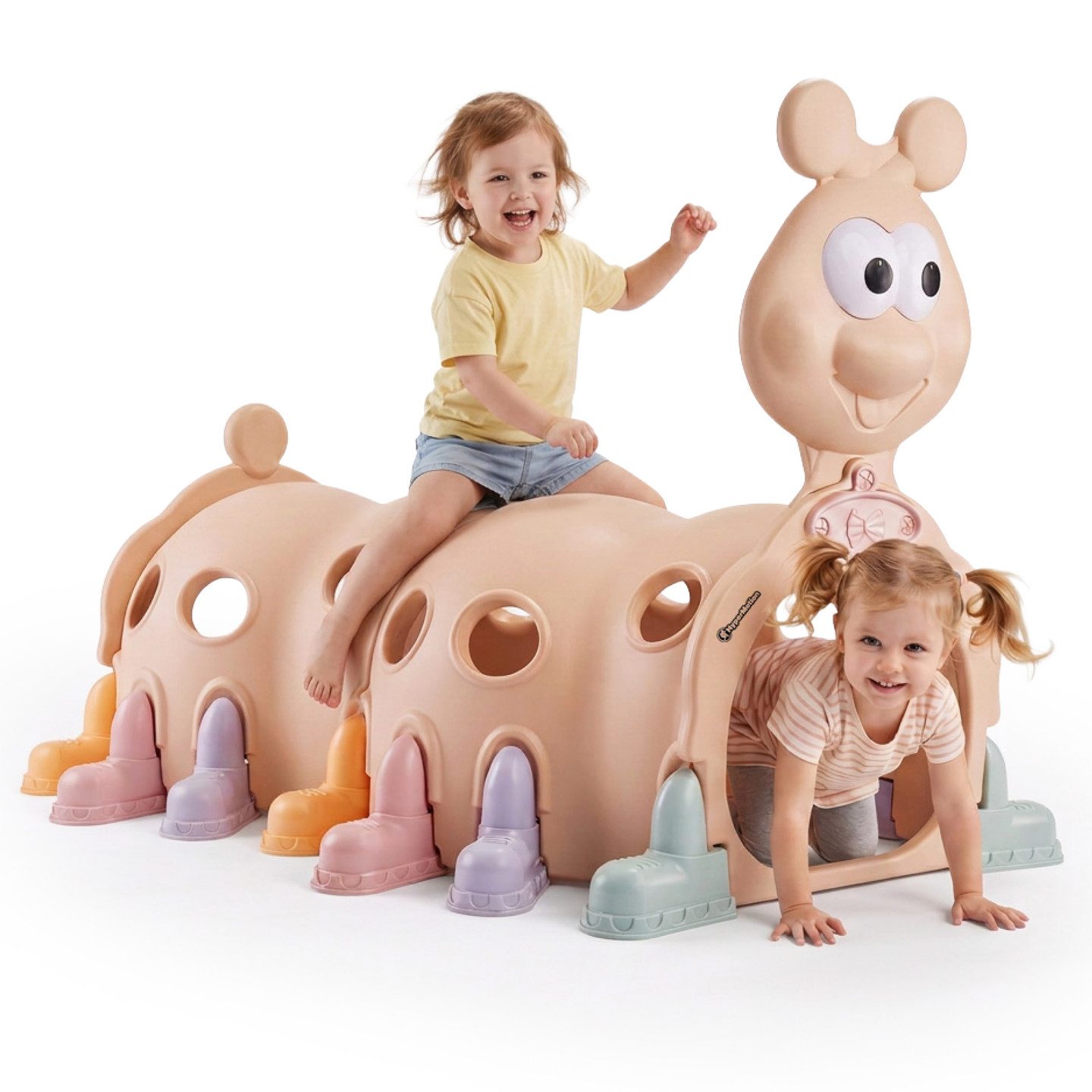 HyperMotion Spieltunnel HyperMotion Spieltunnel Kinder Raupe 215 cm Indoor Outdoor Beige