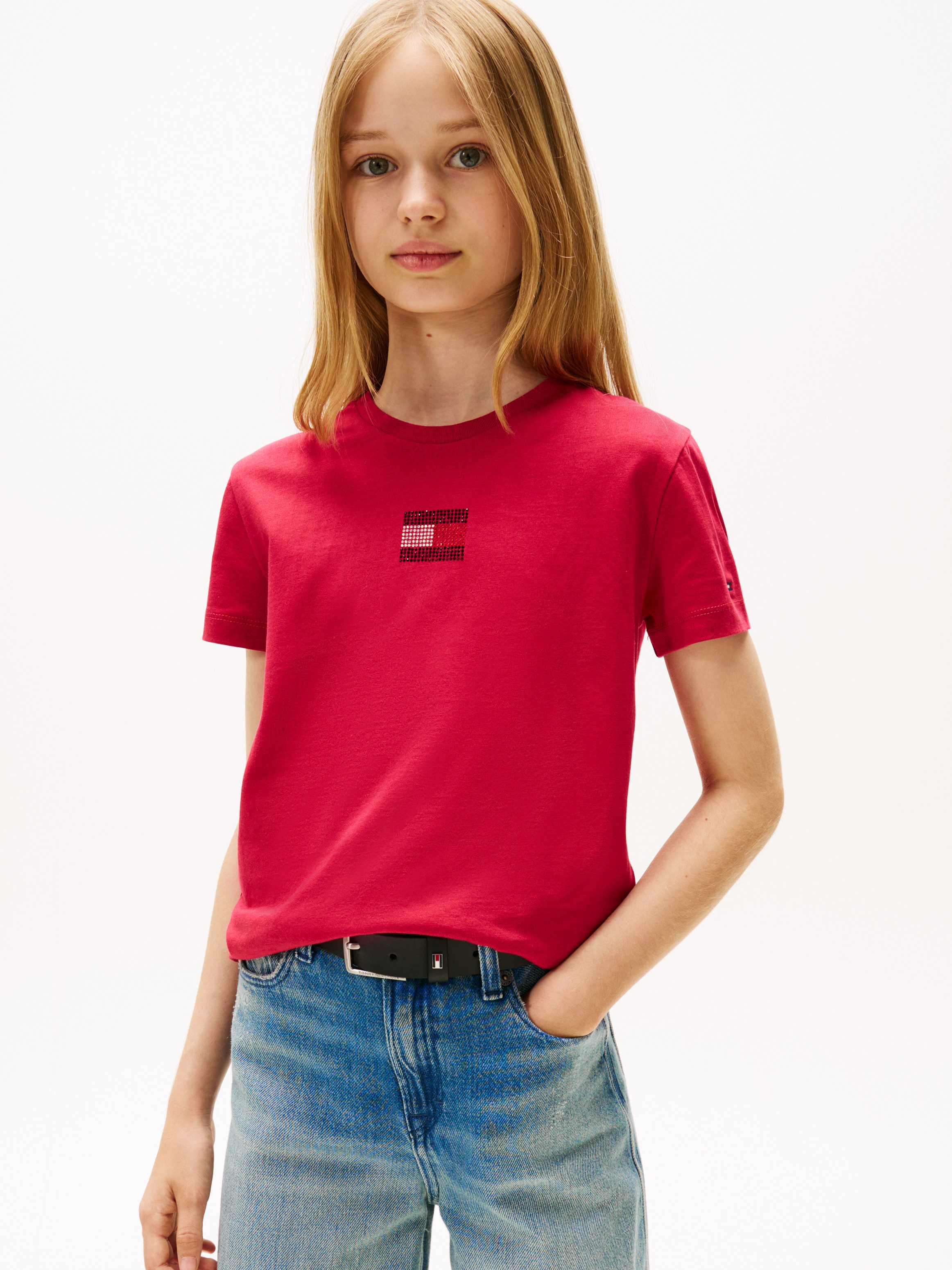Tommy Hilfiger T-Shirt RHINE STONE FLAG TEE S/S Kinder bis 16 Jahre
