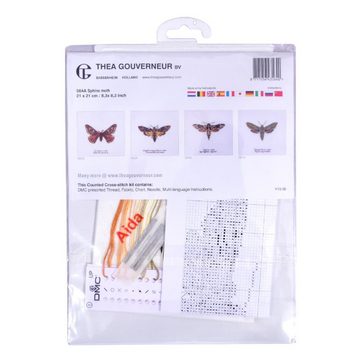 Thea Gouverneur Kreativset Thea Gouverneur Kreuzstich Stickpackung "Sphinx-Motte Aida", Zählmuste, (embroidery kit by Marussia)