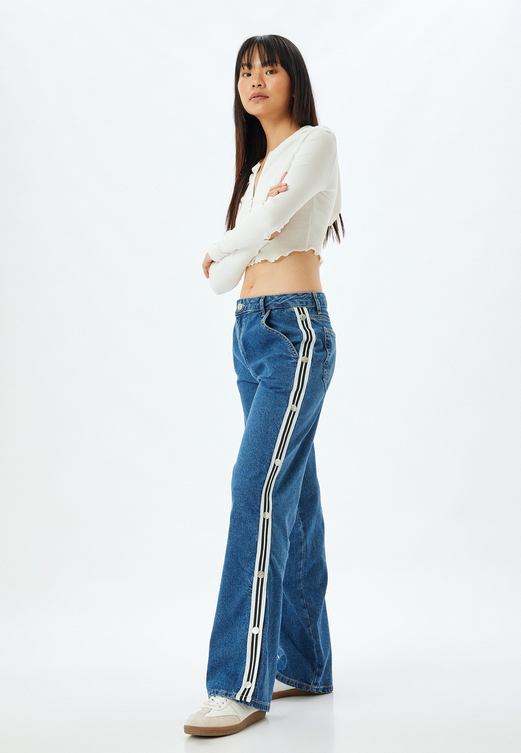 Straight-Jeans Normale Leibhöhe Longer Straight