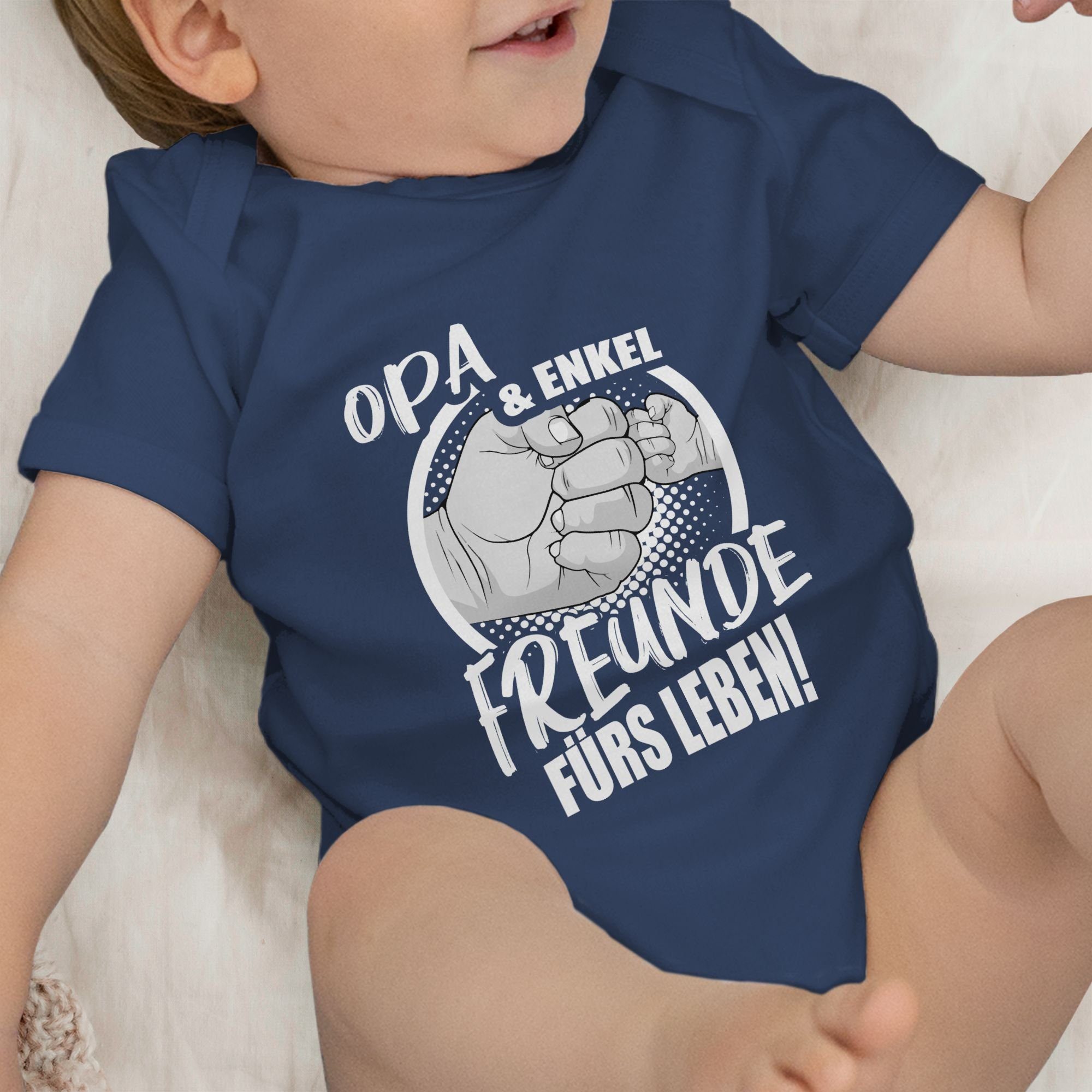 Freunde 2 Baby Navy Enkel Leben! Shirtracer Familie Partner-Look Opa & Blau fürs Shirtbody