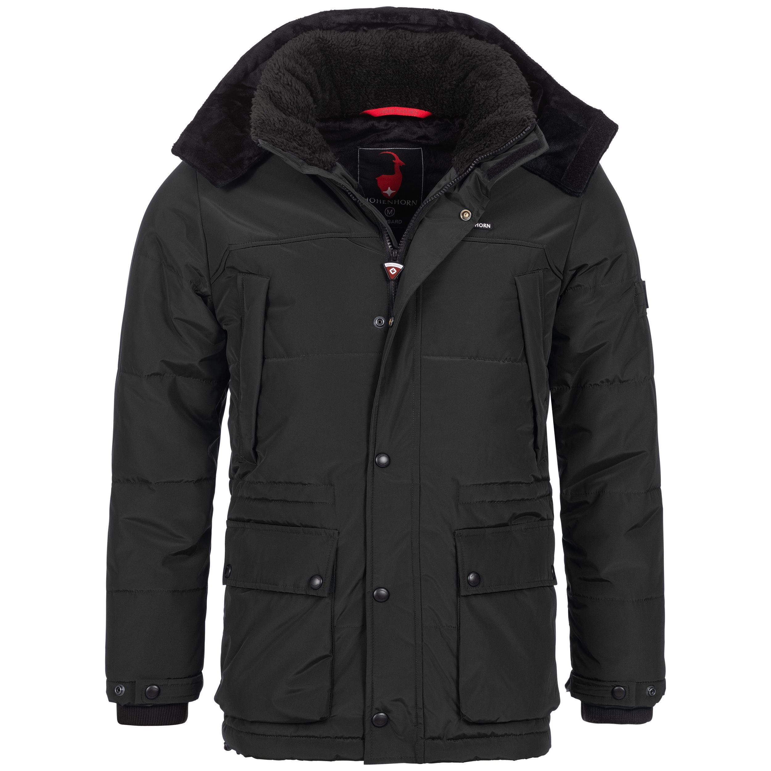 Höhenhorn Parka Steppjacke Herren Gefüttert Winterjacke Schwarz Mangard Winter Jacke Winterjacke