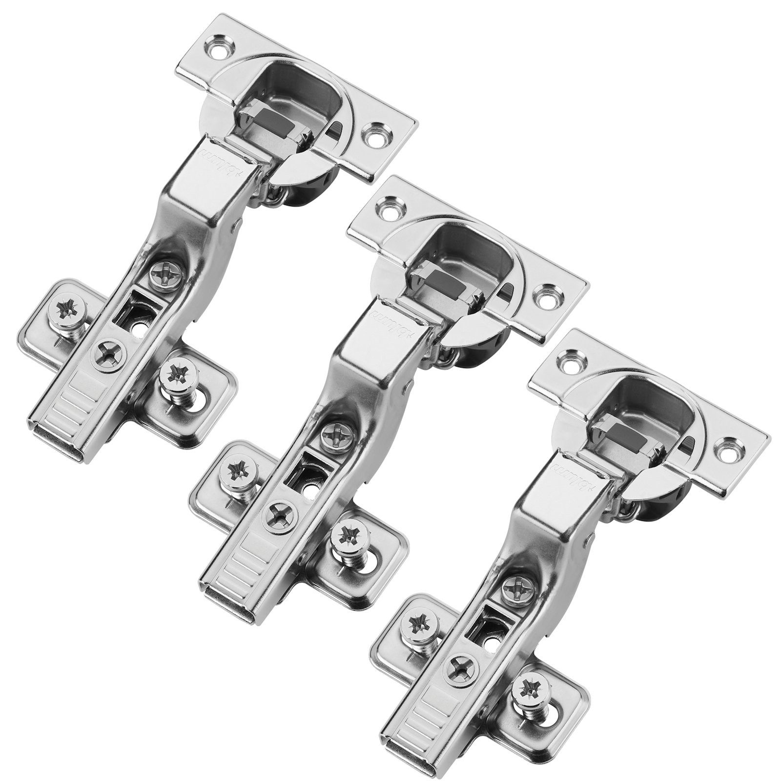 blum Möbelbeschlag Topfband 110° mit BLUMOTION Dämpfung & Schließautomatik (Spar-Set, 3 St), Innenanschlag 71B3750 inkl. Montageplatte 173L8100