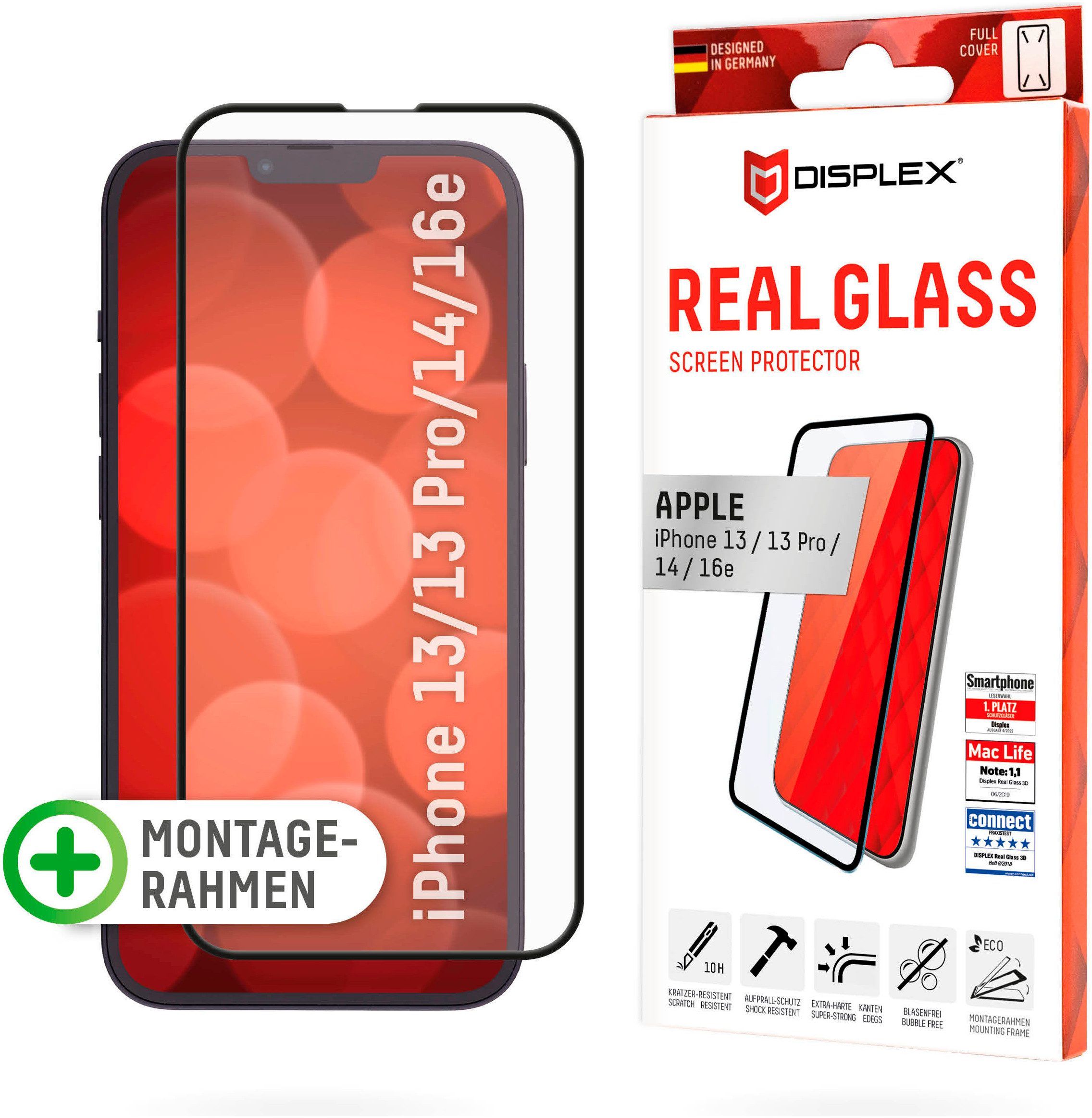 Displex Displayschutzglas Real Glass FC - iPhone 13/13 Pro/14 für Apple iPhone 13/13 Pro, Apple iPhone 14, Apple iPhone 16e