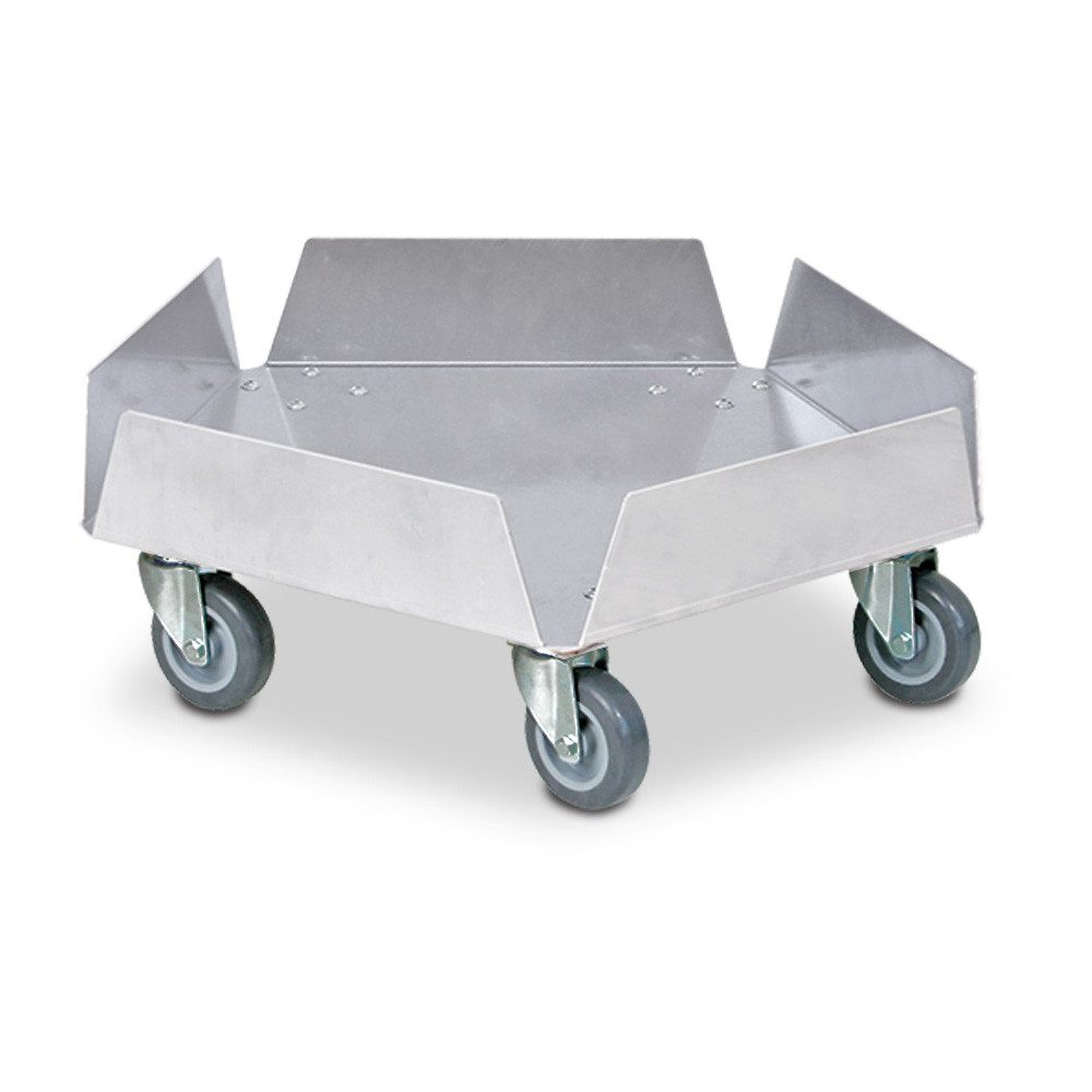 BRB-Lagertechnik Transportroller Transportroller für Kunststofftonnen, aus Aluminium, 5 Lenkrollen