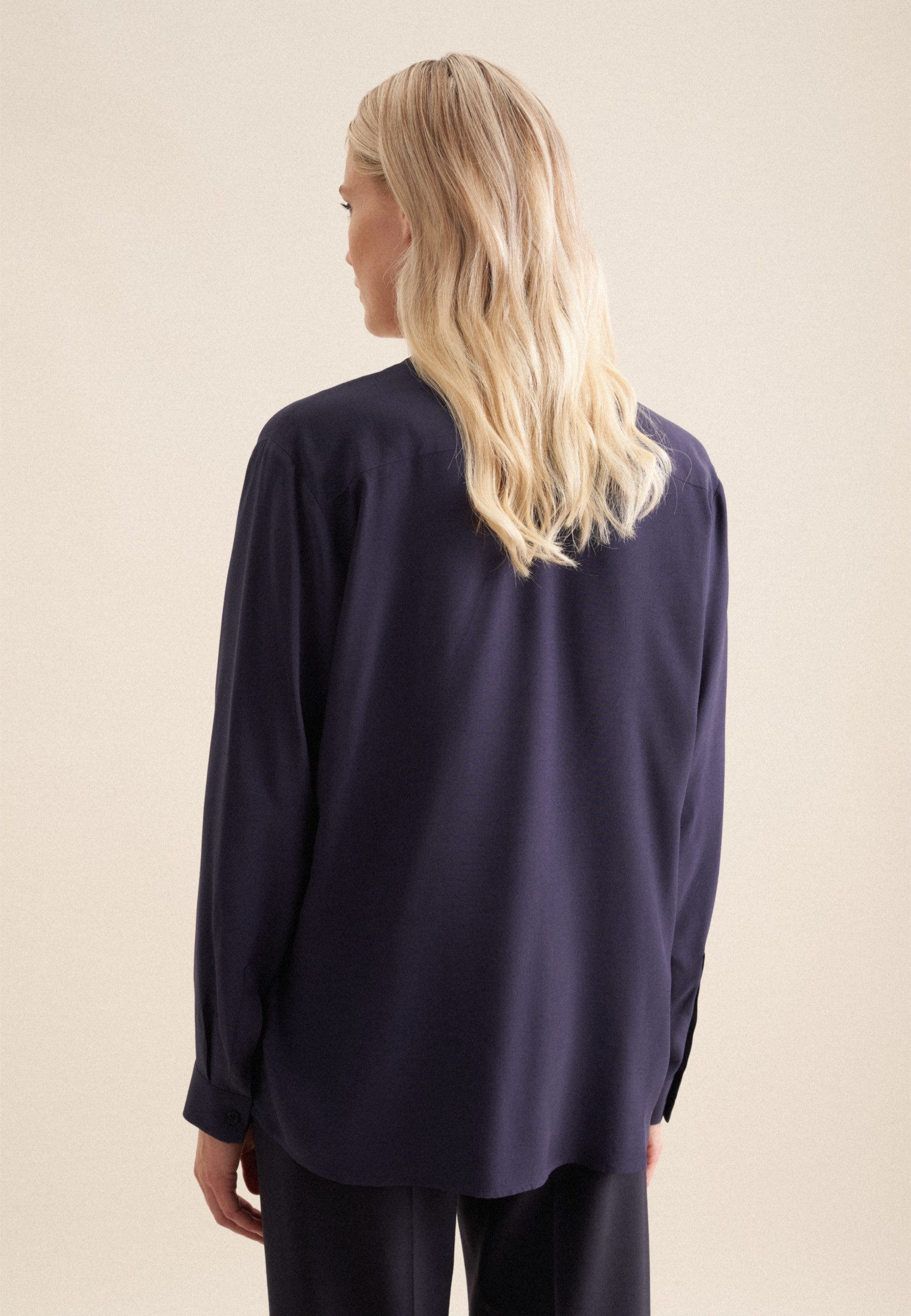 seidensticker Klassische Bluse 1/1 V-Neck Uni