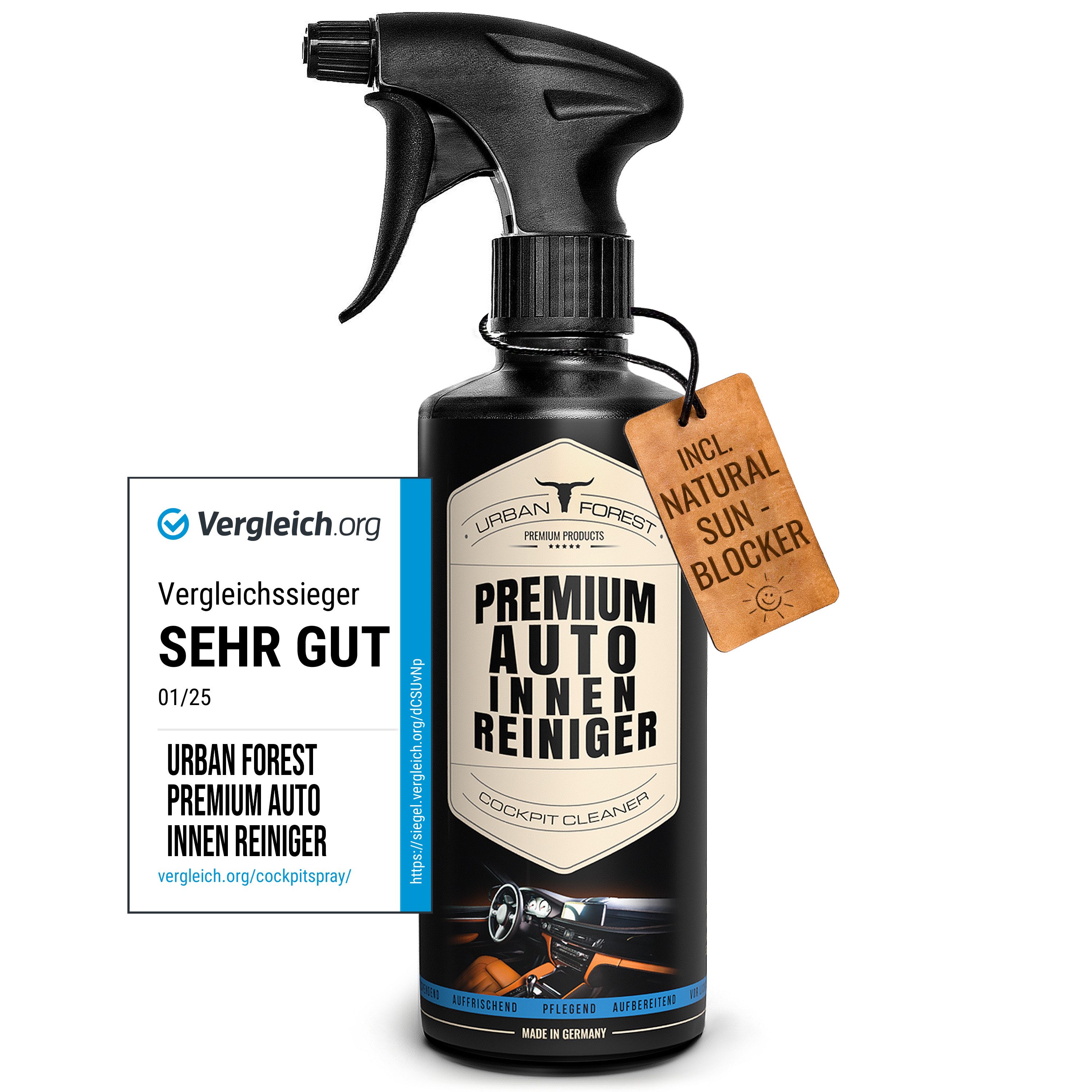 URBAN FOREST Auto Innenraumreiniger für Cockpitpflege & Innenraumpflege 500ml Auto-Reinigungsmittel (1-St)