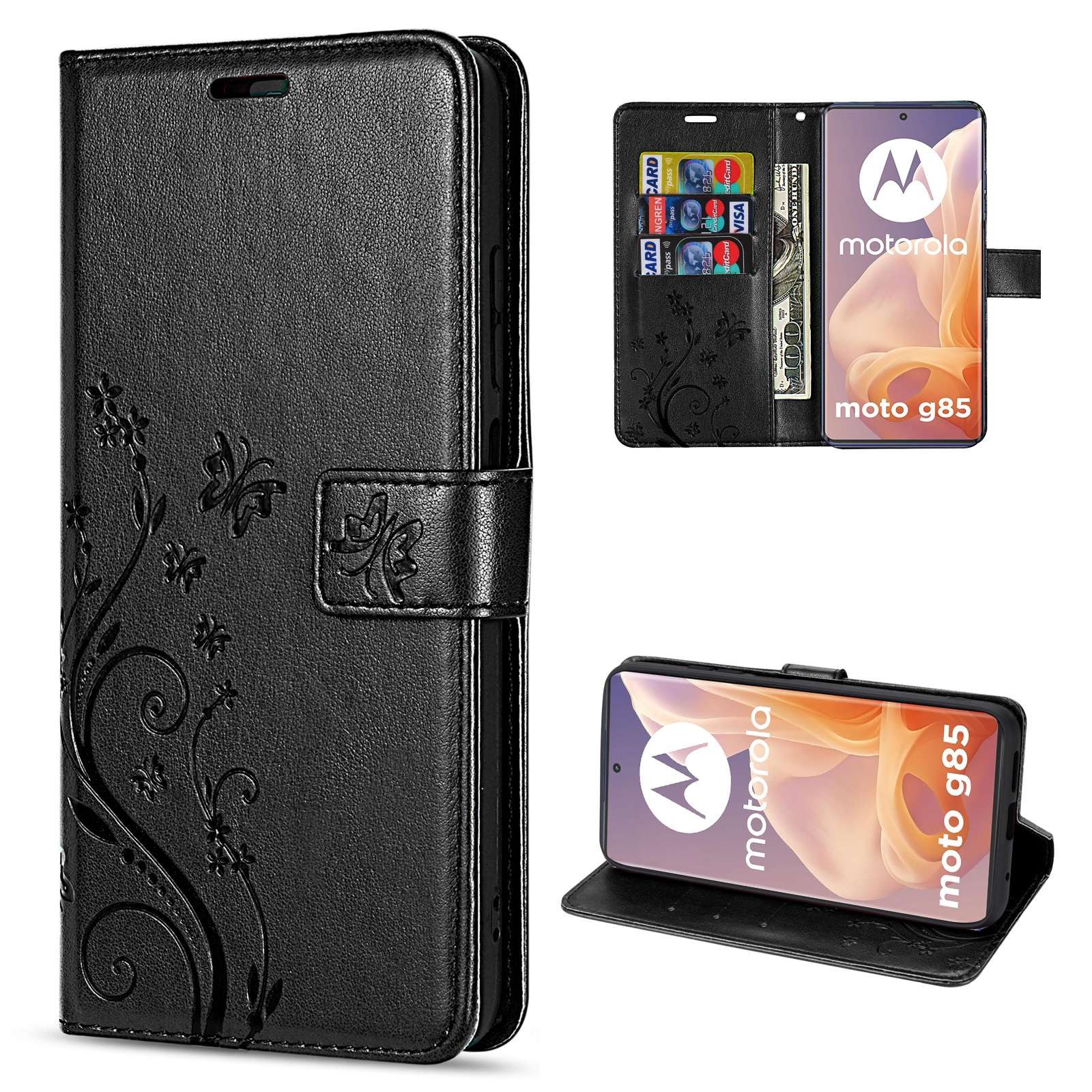betterfon Handyhülle für Motorola Moto G85 Handytasche Schutzhülle, Bookstyle-Hülle: Magnetverschluss 3 Kartenfächer & Standfunktion
