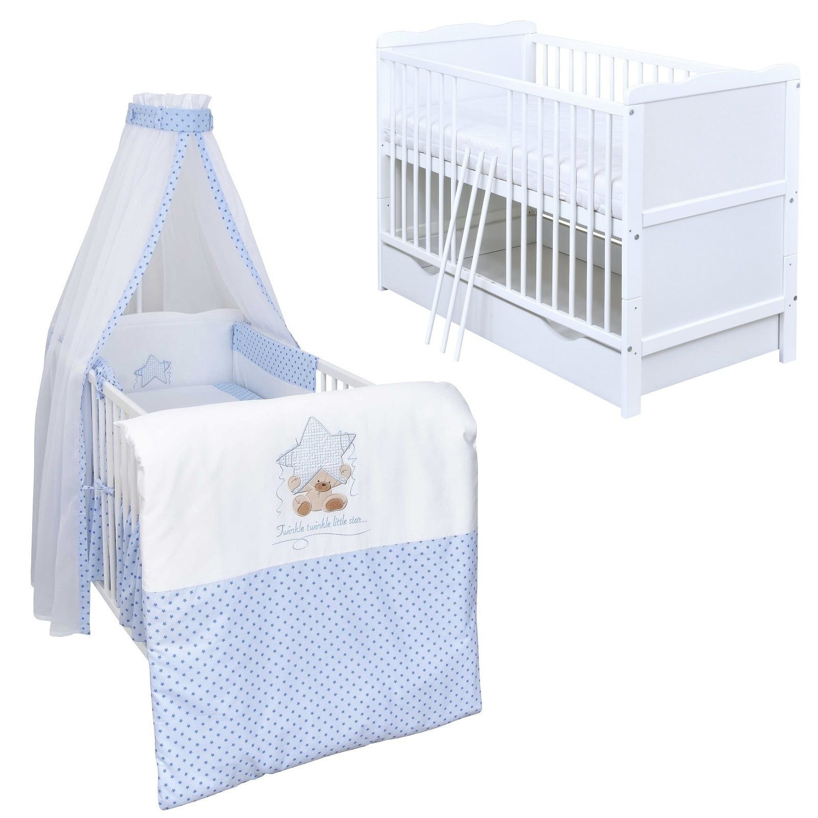 Komplettbett Babybett Jack Schublade Komplettset