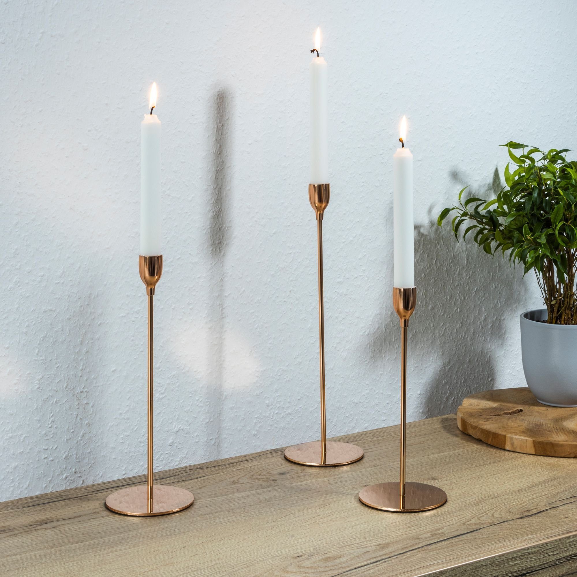 GartenHero Kerzenständer 3 Kerzenständer Kerzenhalter Kerzenleuchter  Stabkerzen Kerze dekorativ (3 St) | Kerzenständer