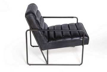 daslagerhaus living Loungesessel Lounge Sessel Century Leder schwarz
