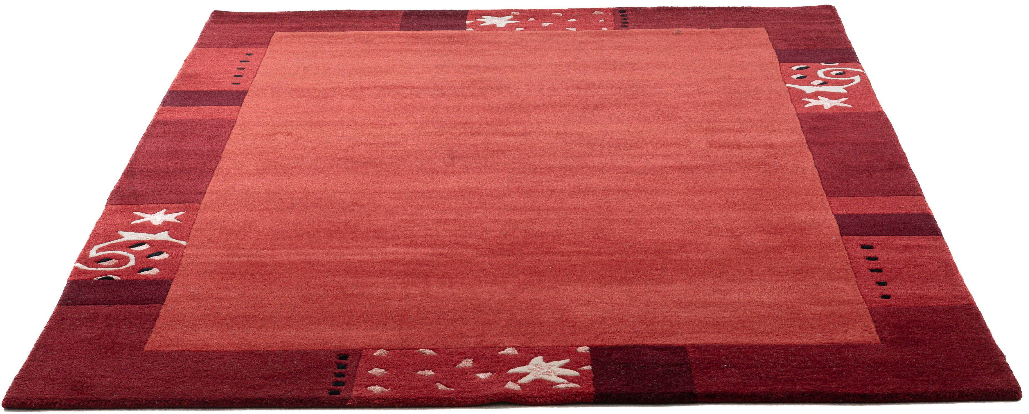 THEKO Wollteppich Royal Ganges, rechteckig, Höhe: 13 mm, 95% Wolle, mit Bordüre, ideal im Wohnzimmer & Schlafzimmer