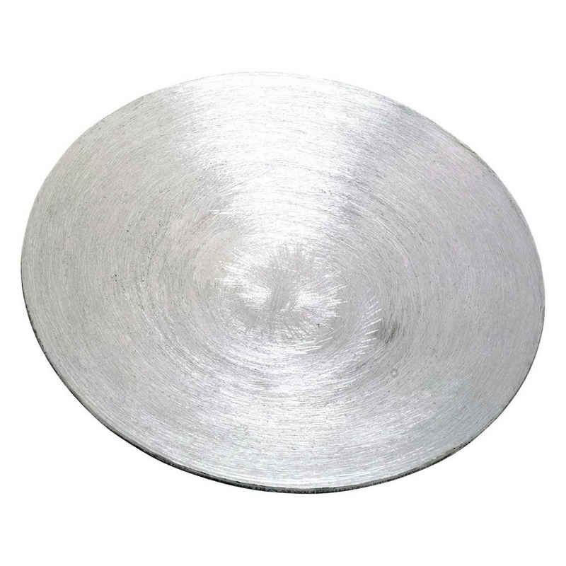 NKlaus Kerzentablett Aluminium Kerzenteller Ø12,5cm Kerzenhalter Silber