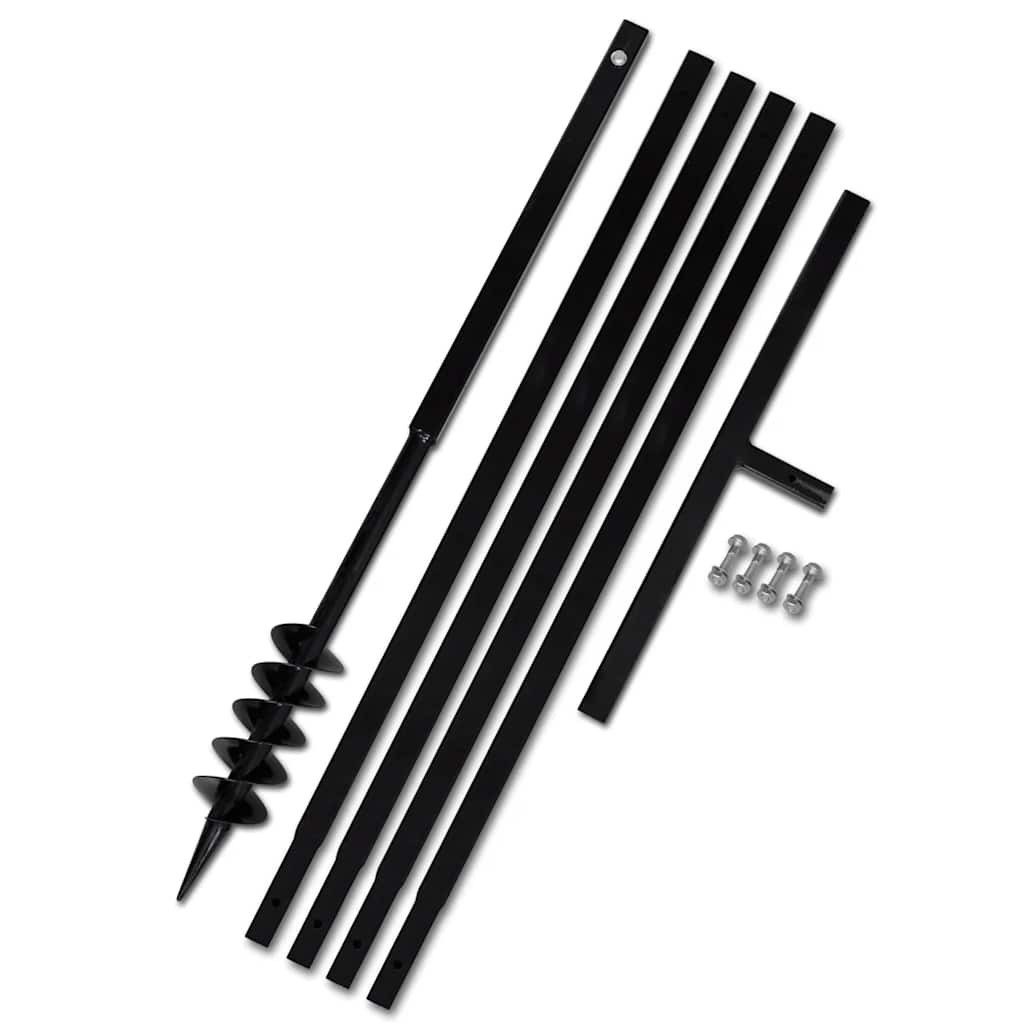 vidaXL Erdbohrer Erdbohrer mit Griff 80 mm Verlängerungsrohr 5 m, (1-tlg), Erdbohrer mit Griff 80 mm Verlängerungsrohr 5 m